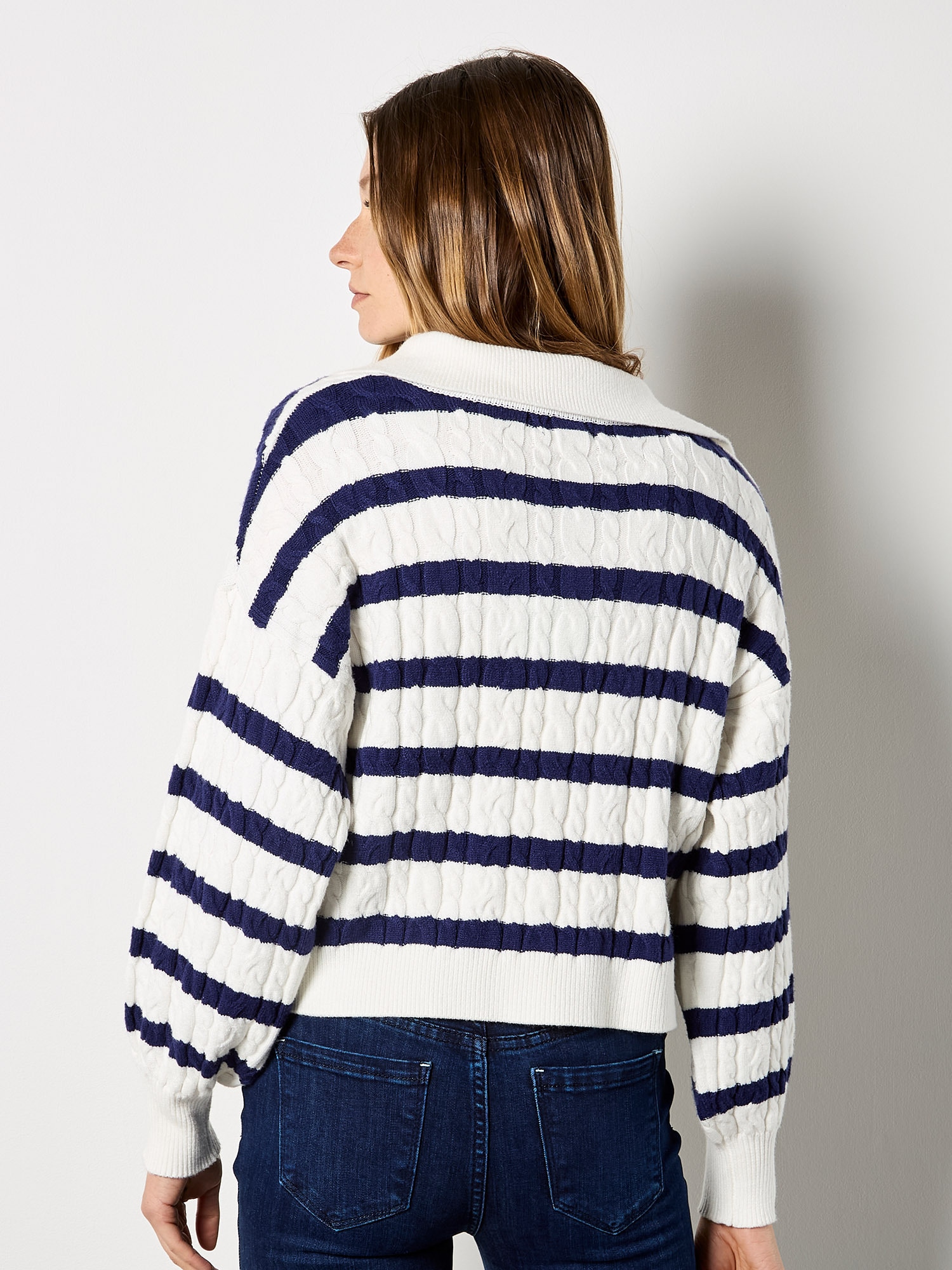 Apricot Streifenpullover »Gestreifter Strickpullover« mit Zopfmuster