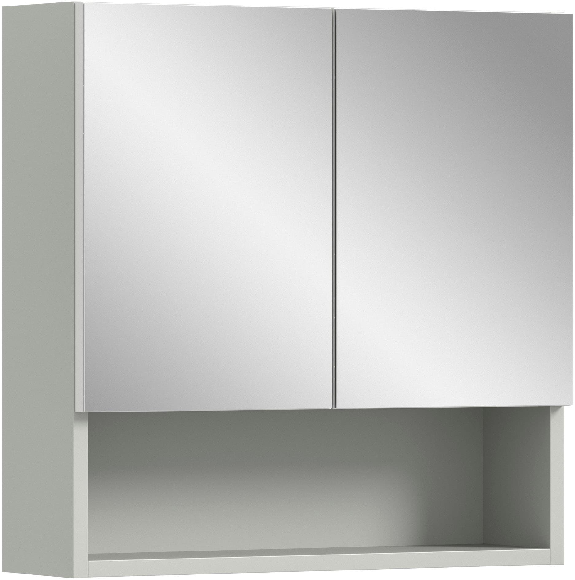 welltime Spiegelschrank "Calcio, Breite 55 cm, 2 Spiegeltüren, 1 Einlegboden, 3 Fächer", Badschrank, Bad-Möbel, Badezimm