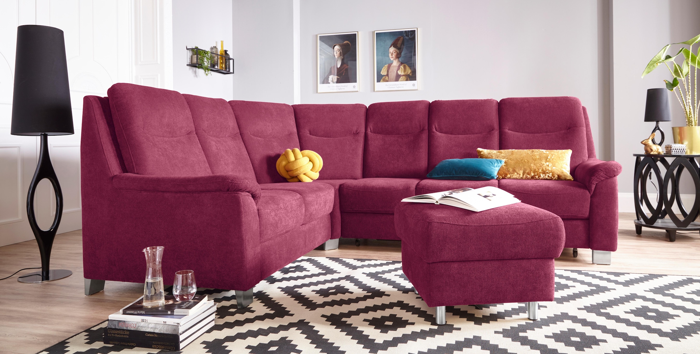 sit&more Ecksofa "Boccaccio L-Form" mit Federkern und Kopfteilverstellung, wahlweise mit Schlaffunktion