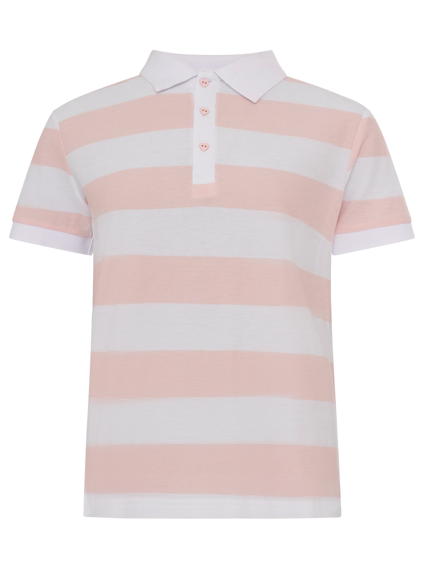 Zwillingsherz Poloshirt »Stripes« kurzarm, Polokragen und Knopfleiset abgesetzt, Herzknöpfe