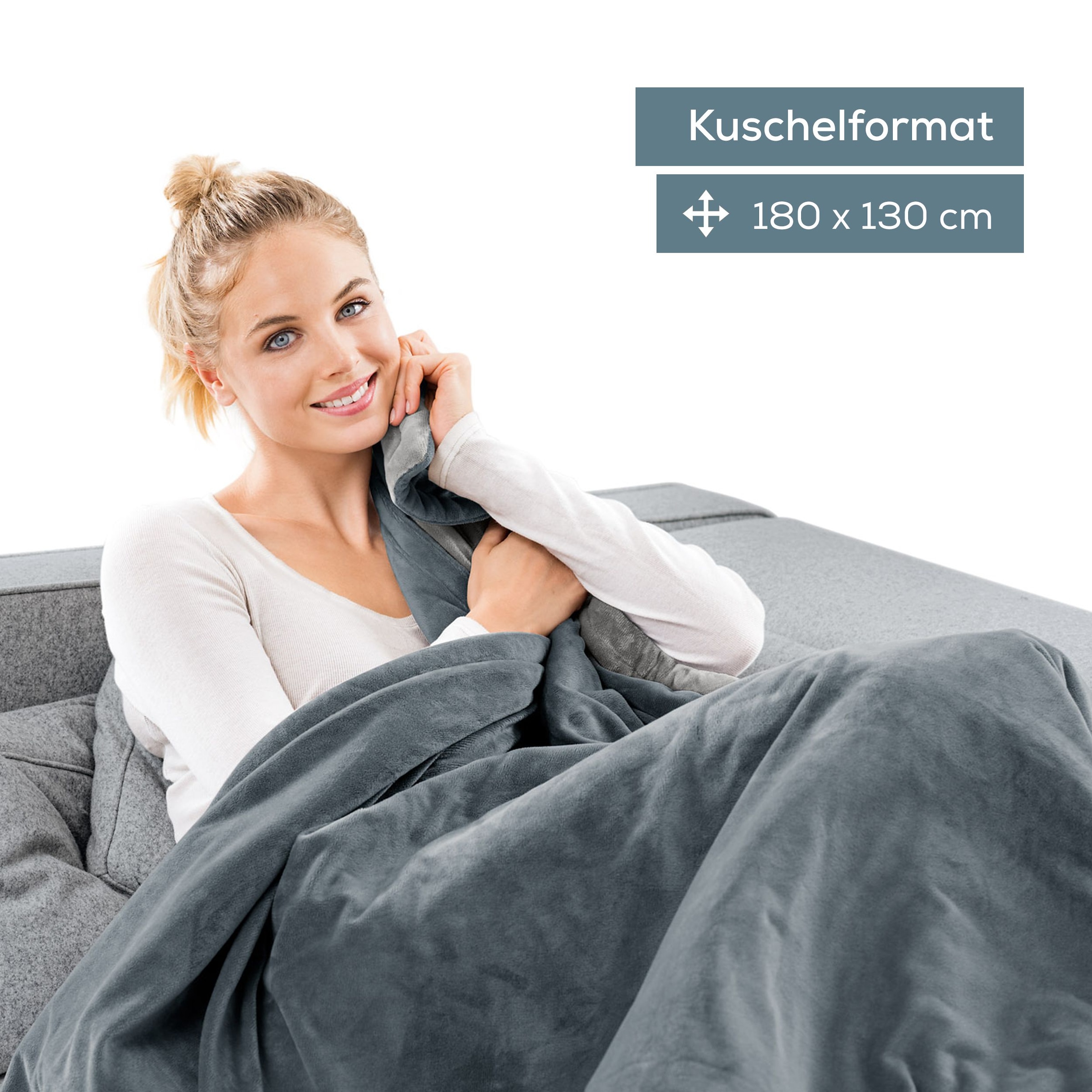 BEURER Heizdecke »HD 75 Cosy Dark-Grey, elektrische Wärmedecke zum Einkuscheln«, Mit 6 Temperaturstufen, Abschaltautomatik, maschinenwaschbar