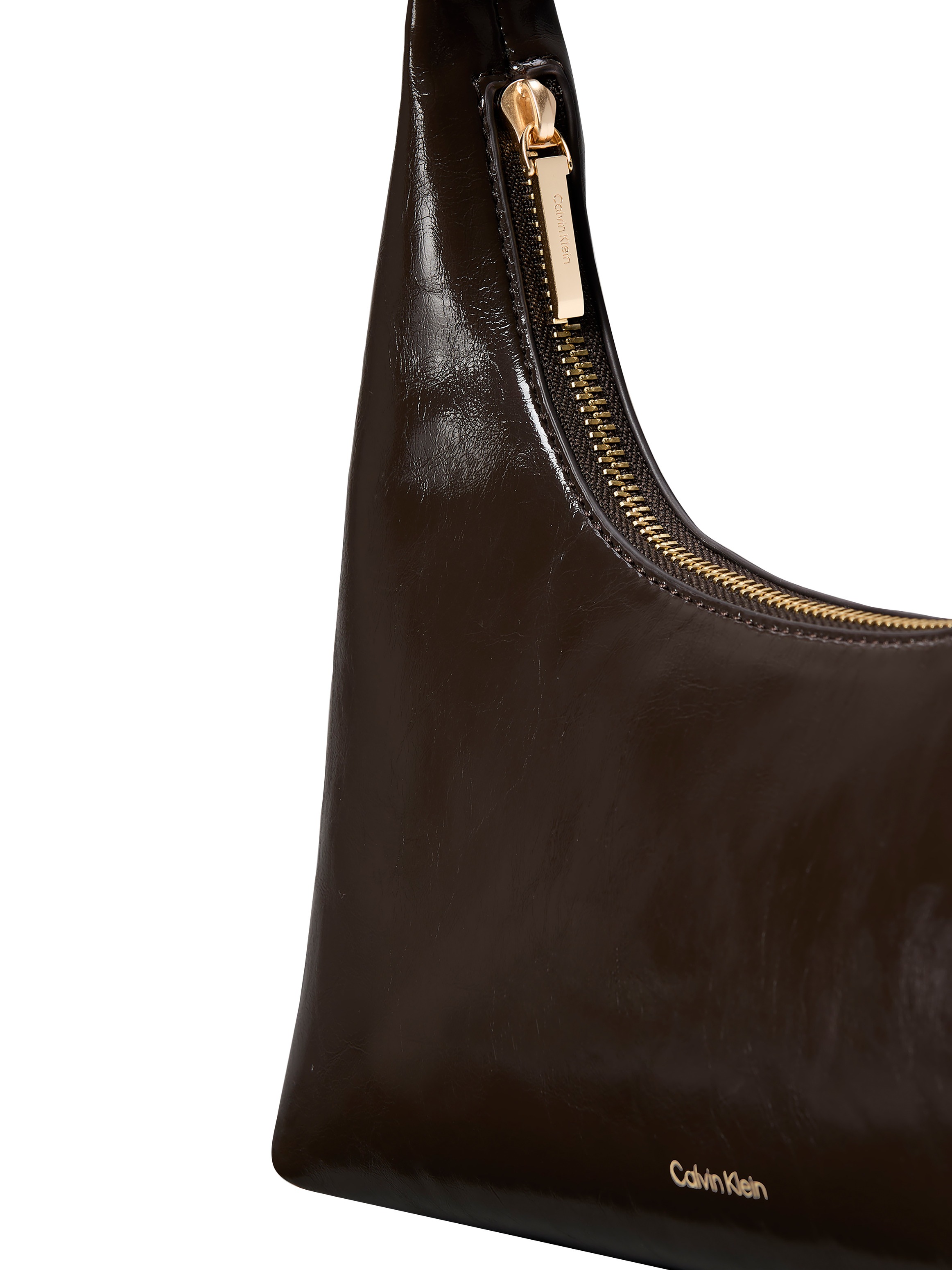 Calvin Klein Schultertasche »FOIL LOGO GLOSSY CONV SHOULDER B« Damen Handtasche, Umängetasche mit Reißverschluss
