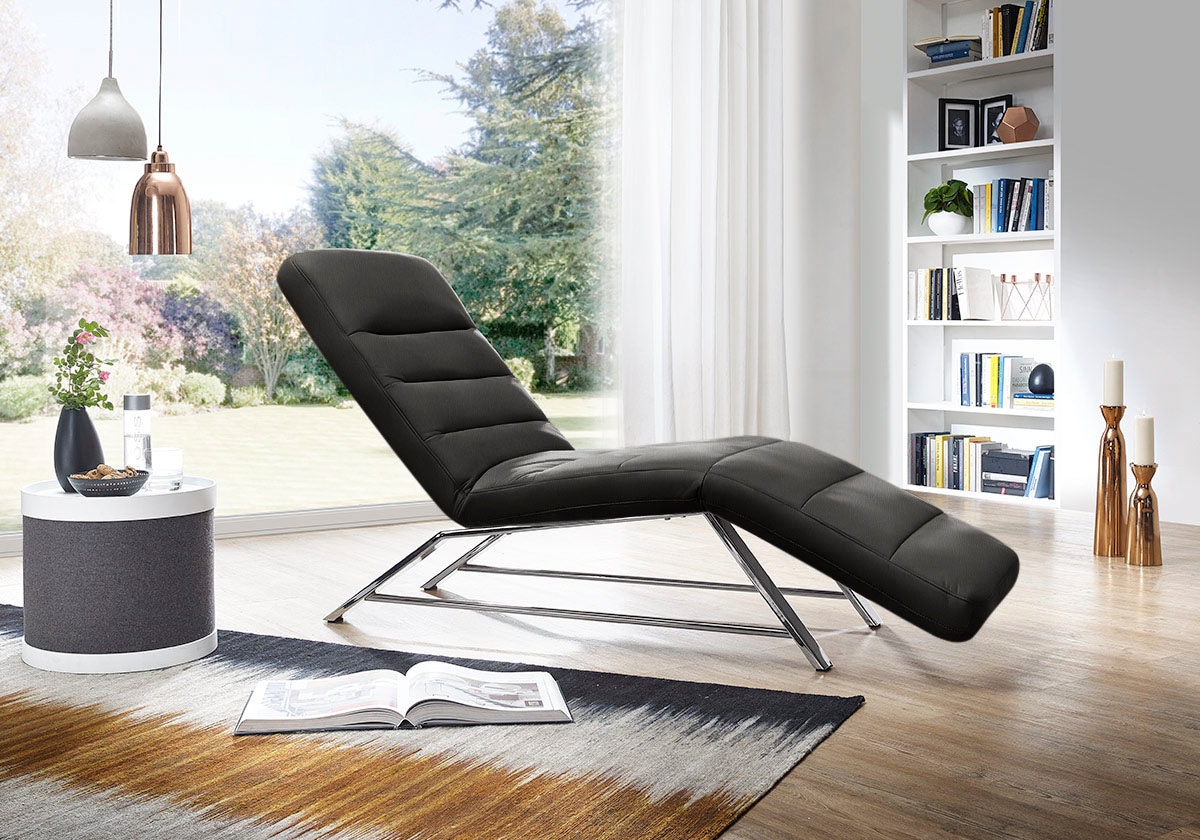 W.SCHILLIG Relaxliege "daily dreams bequem und elegant, B/T 75/170cm" Funktionsliege wahlweise mit Motor, Gestell Chrom, Breite 75 cm