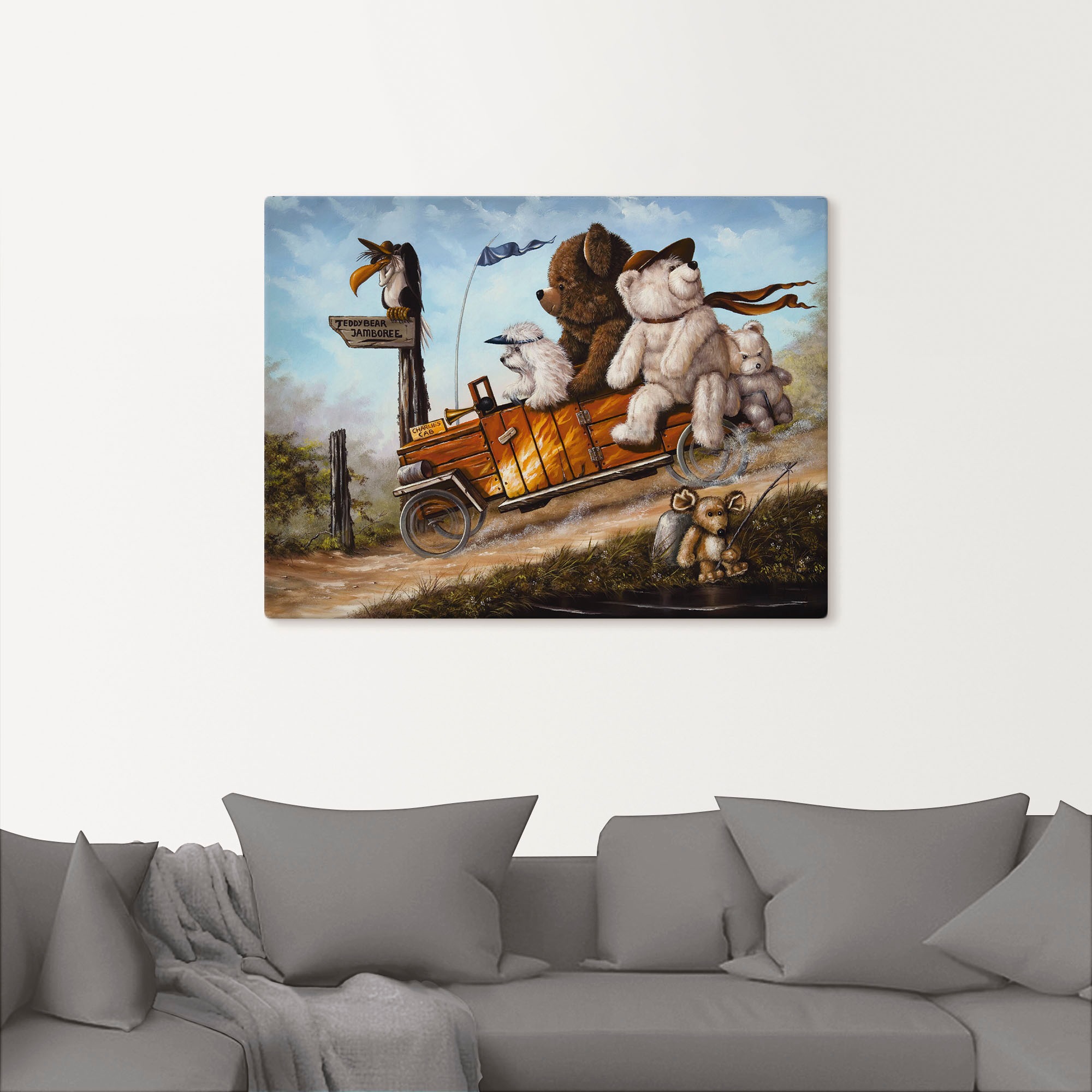 Artland Wandbild »Reisendes Kinderspielzeug«, Spielzeuge, (1 St.), als Leinwandbild, Poster in verschied. Größen