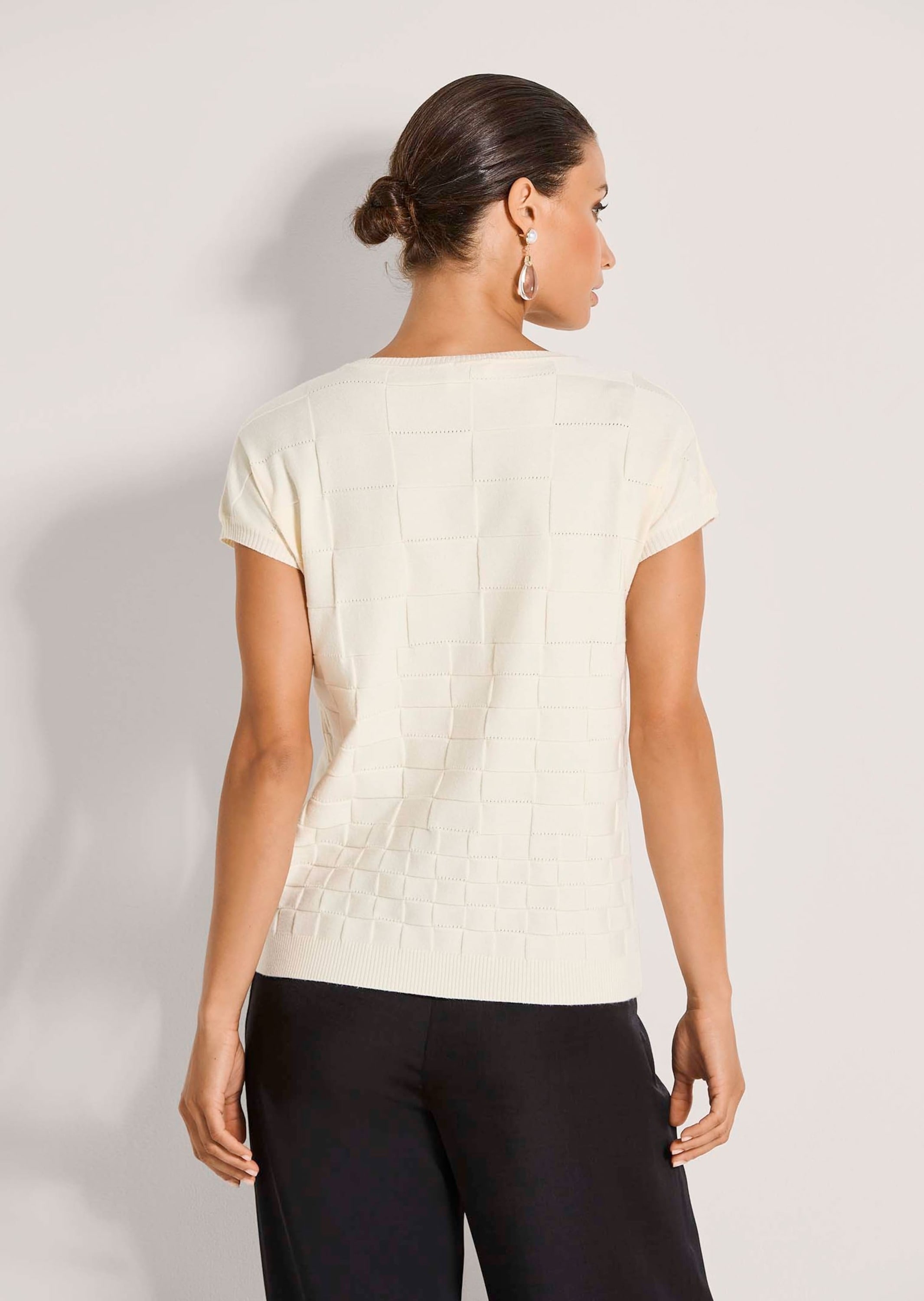 MADELEINE Longpullover »Stricktop Strukturpullover mit grafischem Muster« Strukturstrick