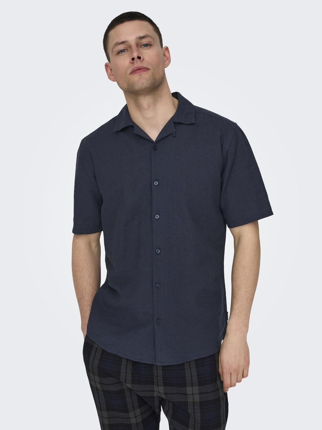ONLY & SONS Kurzarmhemd »ONSCAIDEN SS SOLID RESORT LINEN NOOS«