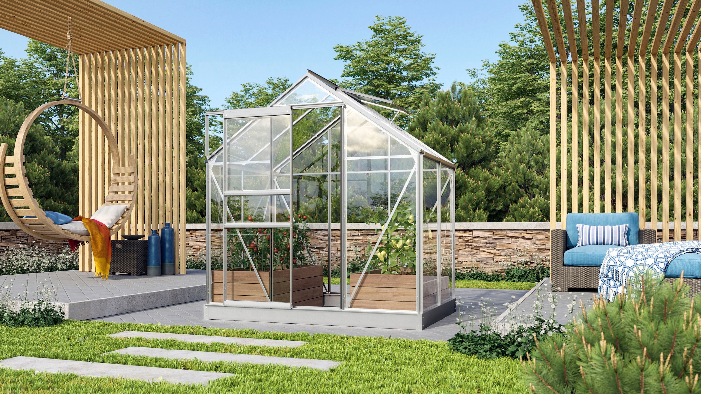 Vitavia Gewächshaus »Venus 2500«, Alu-Profile, 3 mm Einscheibensicherheitsglas