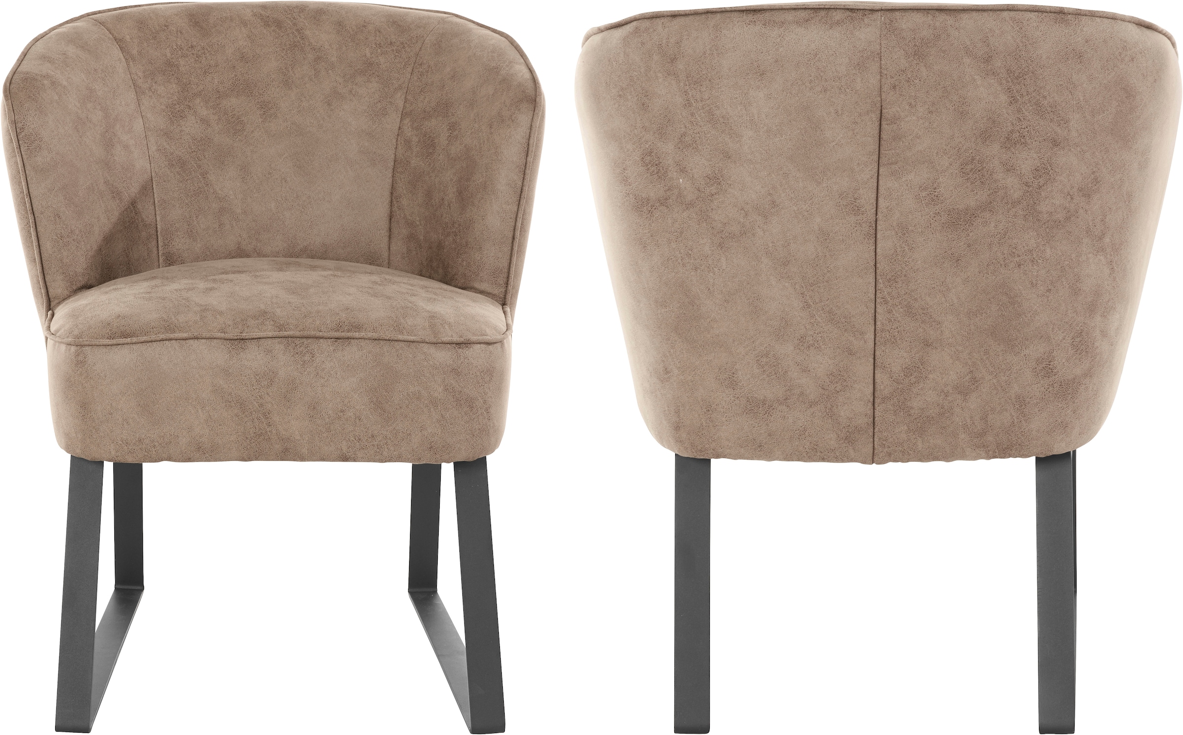 exxpo - sofa fashion Sessel »Americano, Loungesessel«, mit Keder und Metallfüßen, Bezug in verschiedenen Qualitäten, 1 Stck.