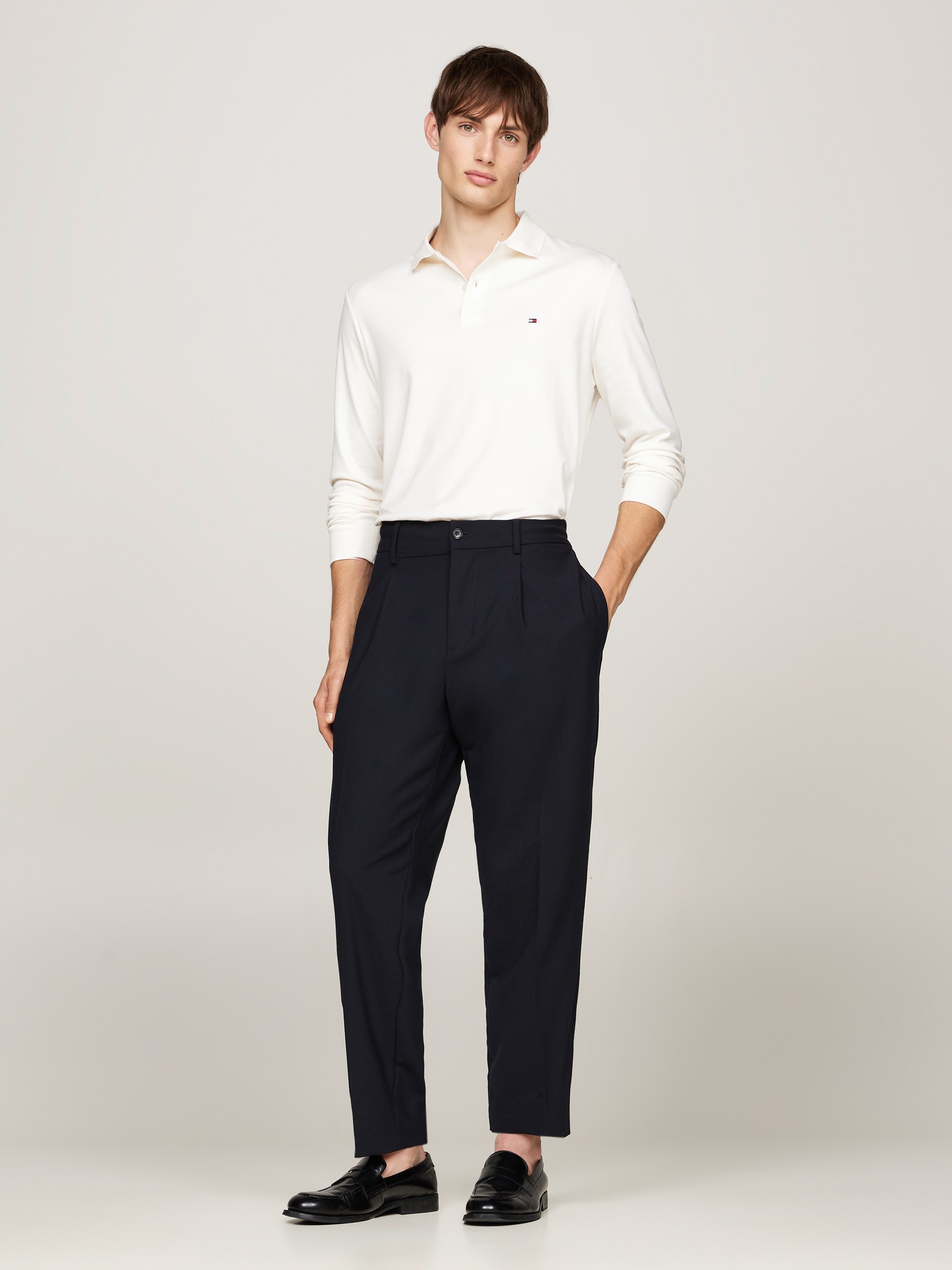 Thumbnail - Tommy Hilfiger Langarm-Poloshirt "L/S LIQUID COTTON REG POLO mit Jersey und Markenlabel" unifarben, casual, regular fit,...