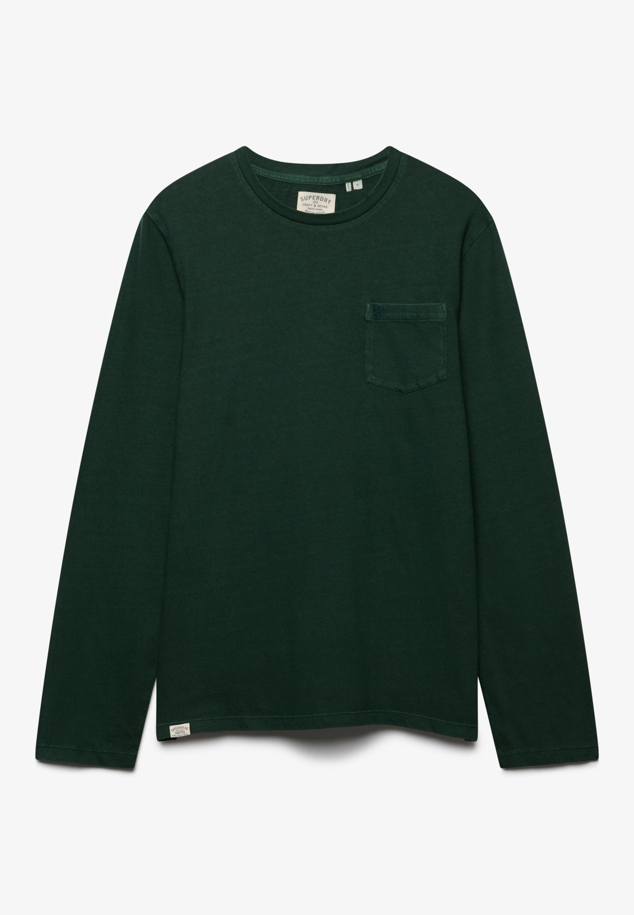 Superdry Langarmshirt »COTTON LINEN L/S POCKET TOP« aus Baumwolle und Leinen, Relaxed Fit, mit Rundhalsausschnitt
