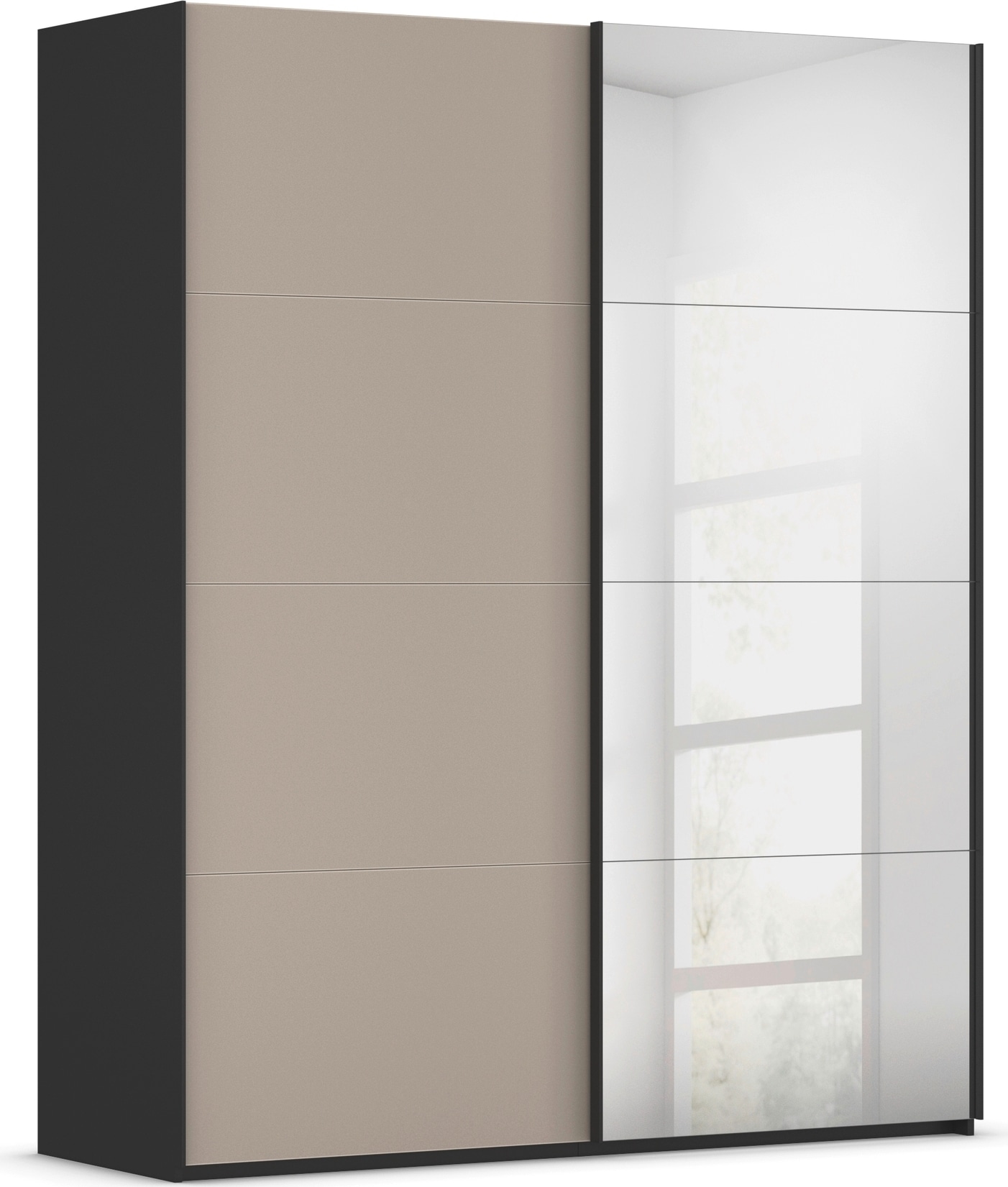 rauch "Kleiderschrank Schrank Garderobe Schlafzimmerschrank SCALE-FYRA" edle viergeteilte Türen Spiegel/Glas-Mix viele Farben MADE IN GERMANY