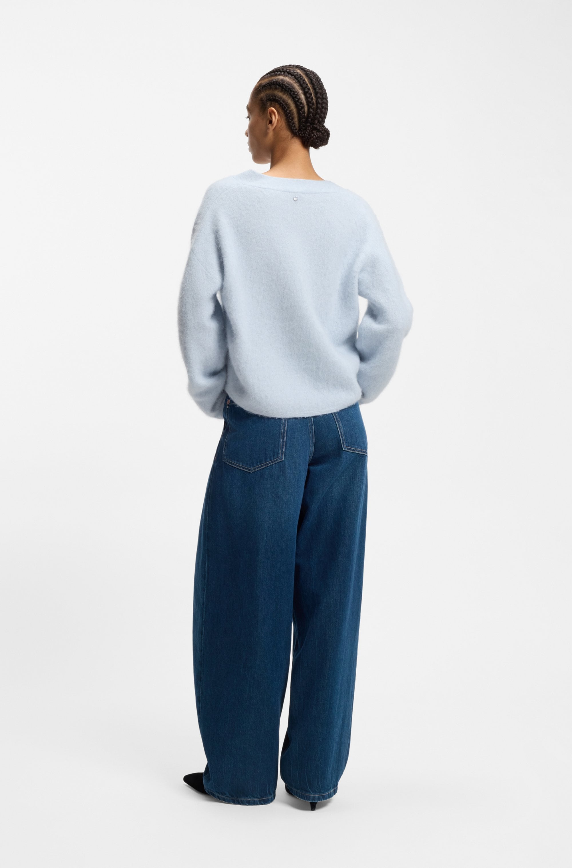 BOSS ORANGE Strickpullover »Fiti Premium Damenmode« mit V-Ausschnitt