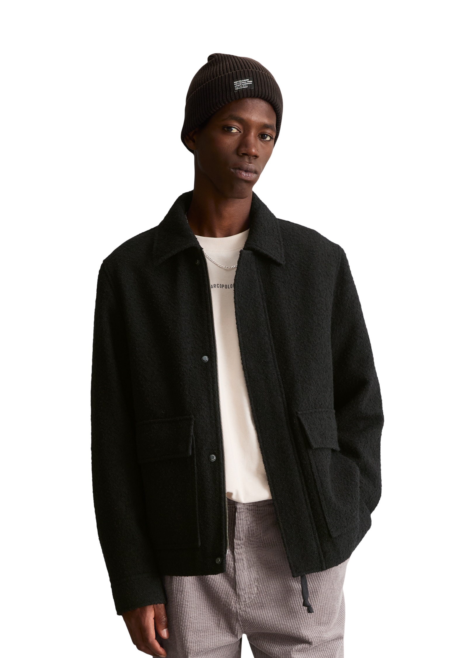 Marc OPolo DENIM Wolljacke regular aus weichem Bouclé mit Recycling-Anteil