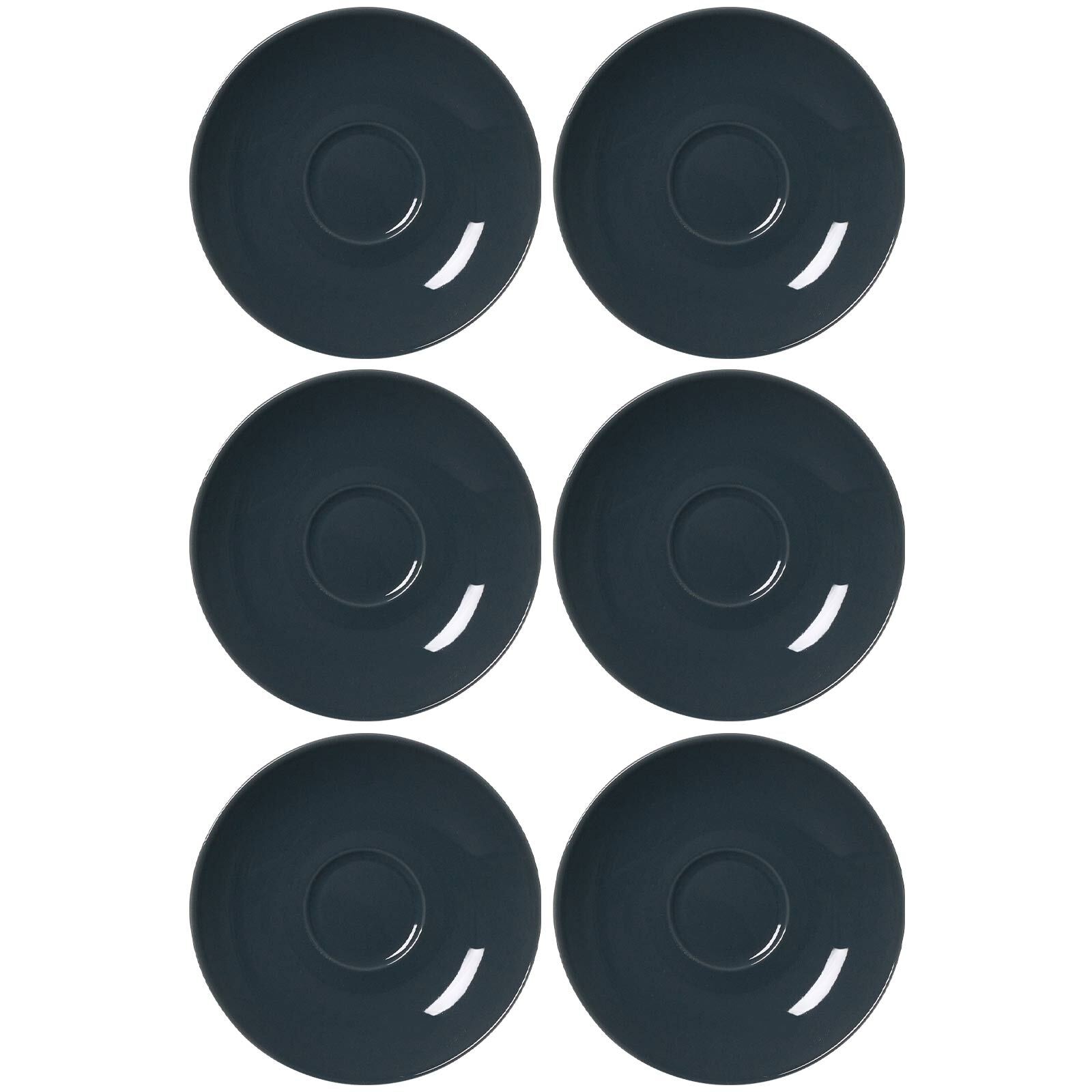 Untertasse RITZENHOFF & BREKER "Espressountertassen Doppio ø 12 cm 6er Set", grau (anthrazit), Speiseteller