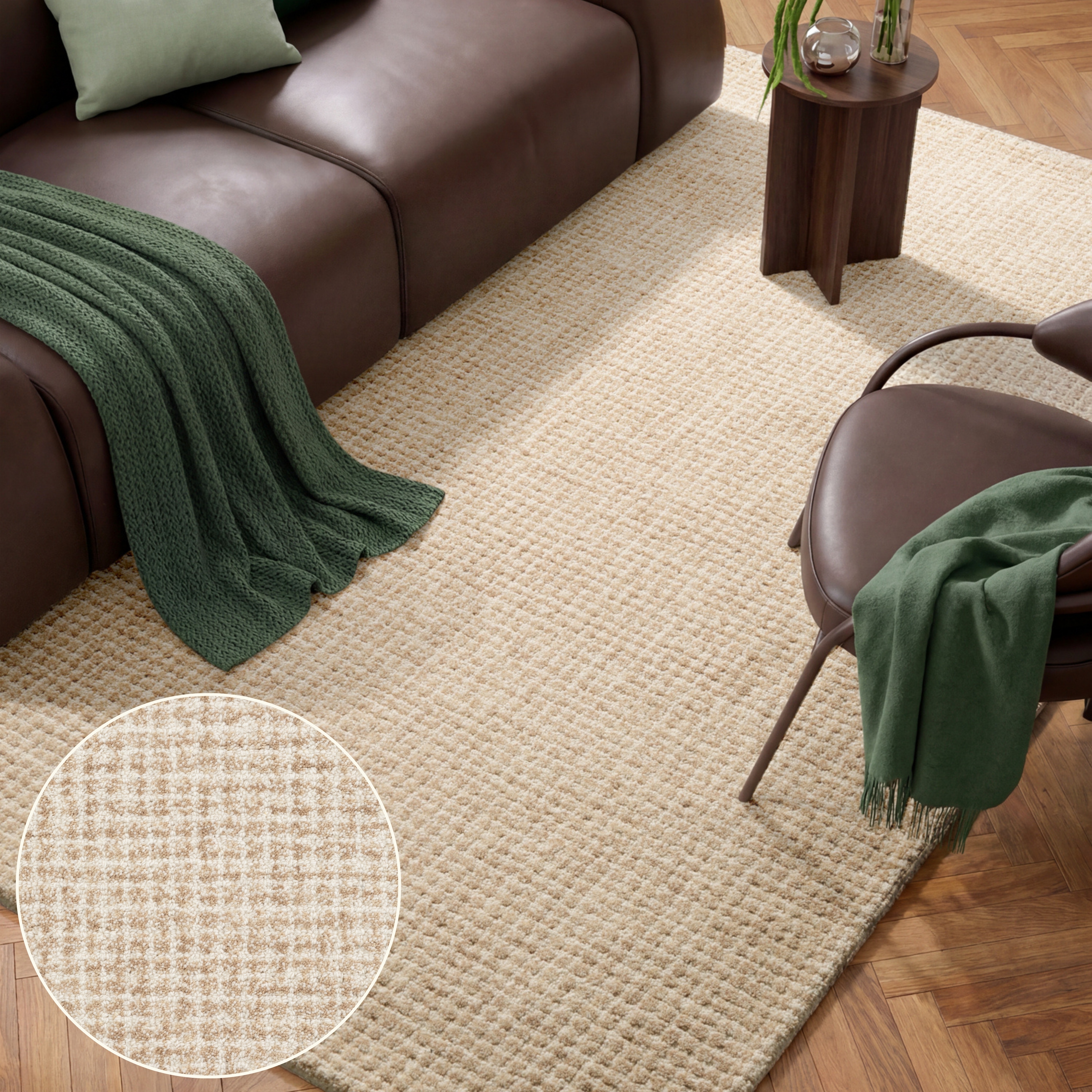 HANSE Home Wollteppich "Eloise" rechteckig 17 mm Höhe Wolle, Naturteppich, Handgemacht, Wohnzimmer, Schlafzimmer, Hygge