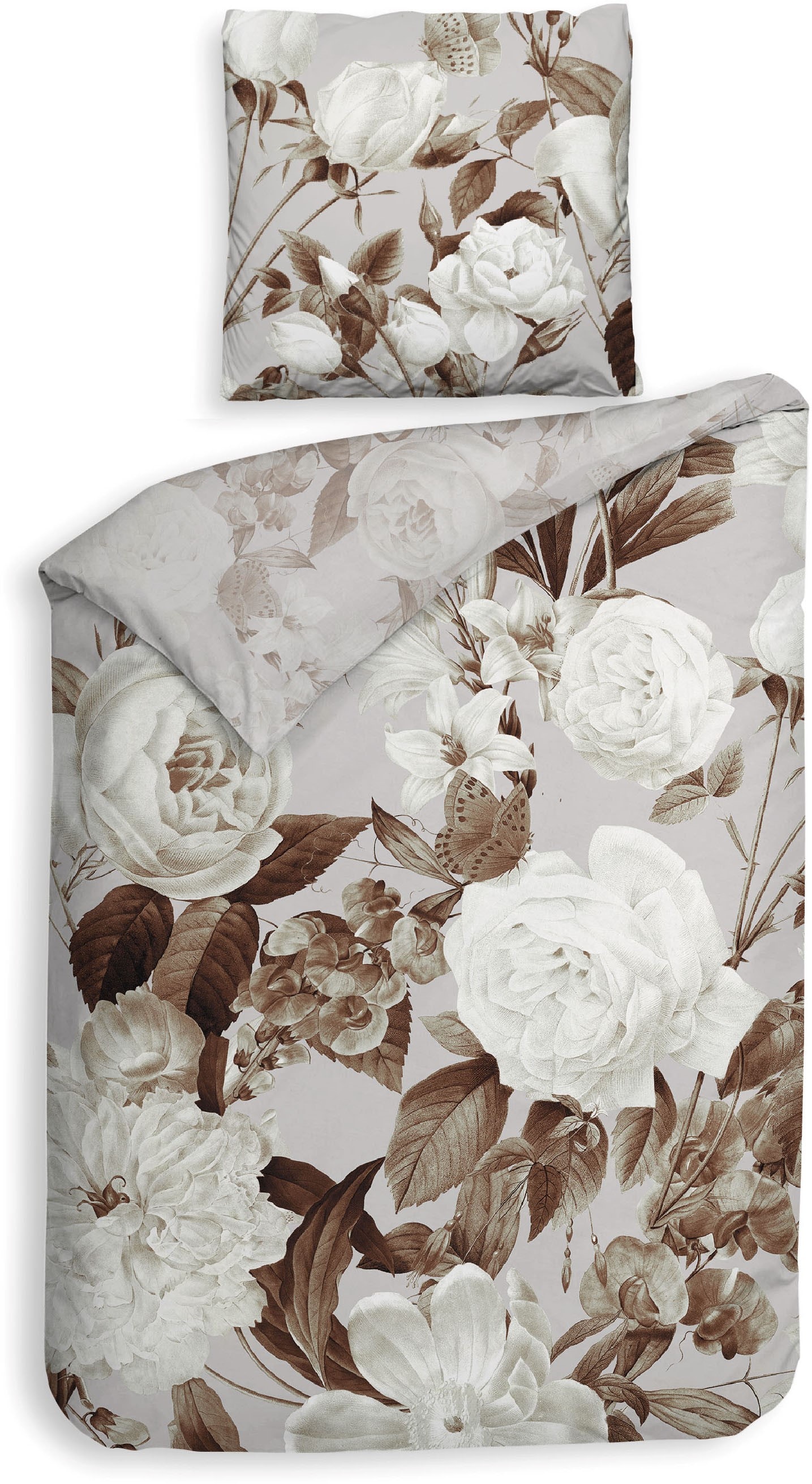 Heckett & Lane Bettwäsche "Danna" 2 Stk. Blumen Muster, hochwertiges Mako-S günstig online kaufen