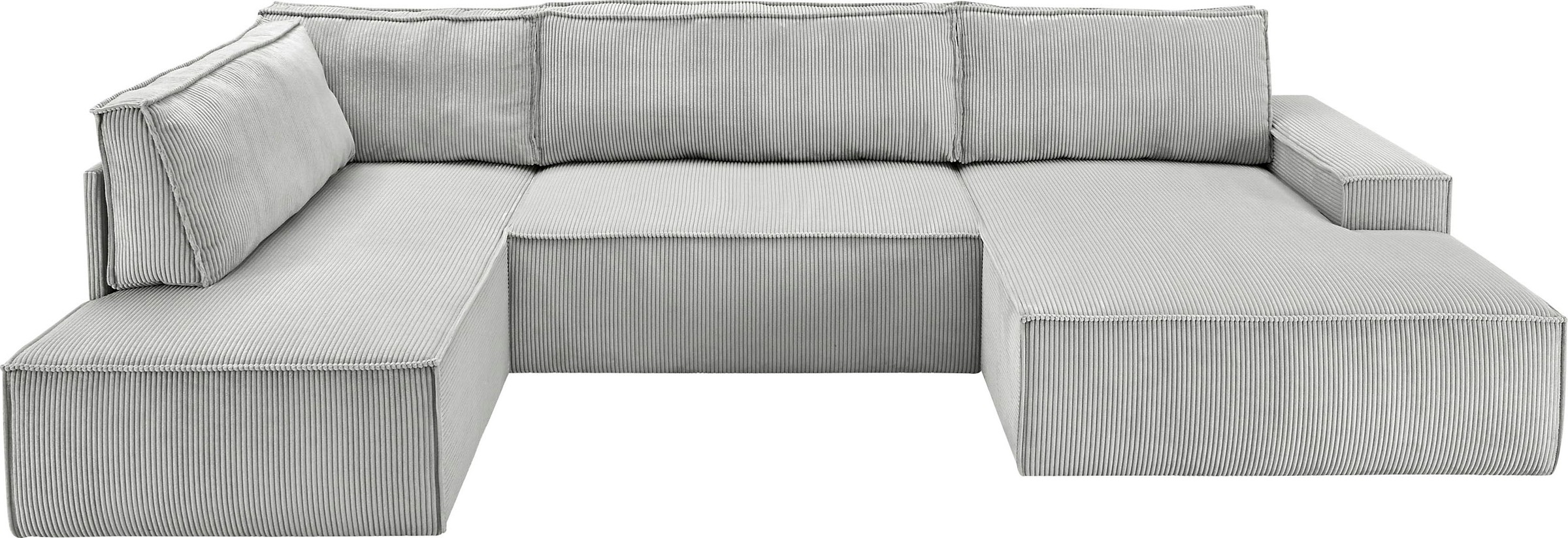 Home affaire Wohnlandschaft »SHERWOOD 329 cm, U-Form, Schlafsofa,«, Schlaffunktion m. Bettkasten (194x139 cm), Cord, Vintage, Samtvelours