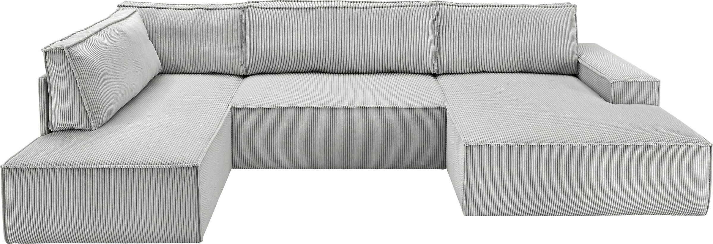 Home affaire Wohnlandschaft »SHERWOOD XXL 329 cm, U-Form, Schlafsofa,«, Schlaffunktion m. Bettkasten (194x139 cm), Cord, Vintage, Samtvelours