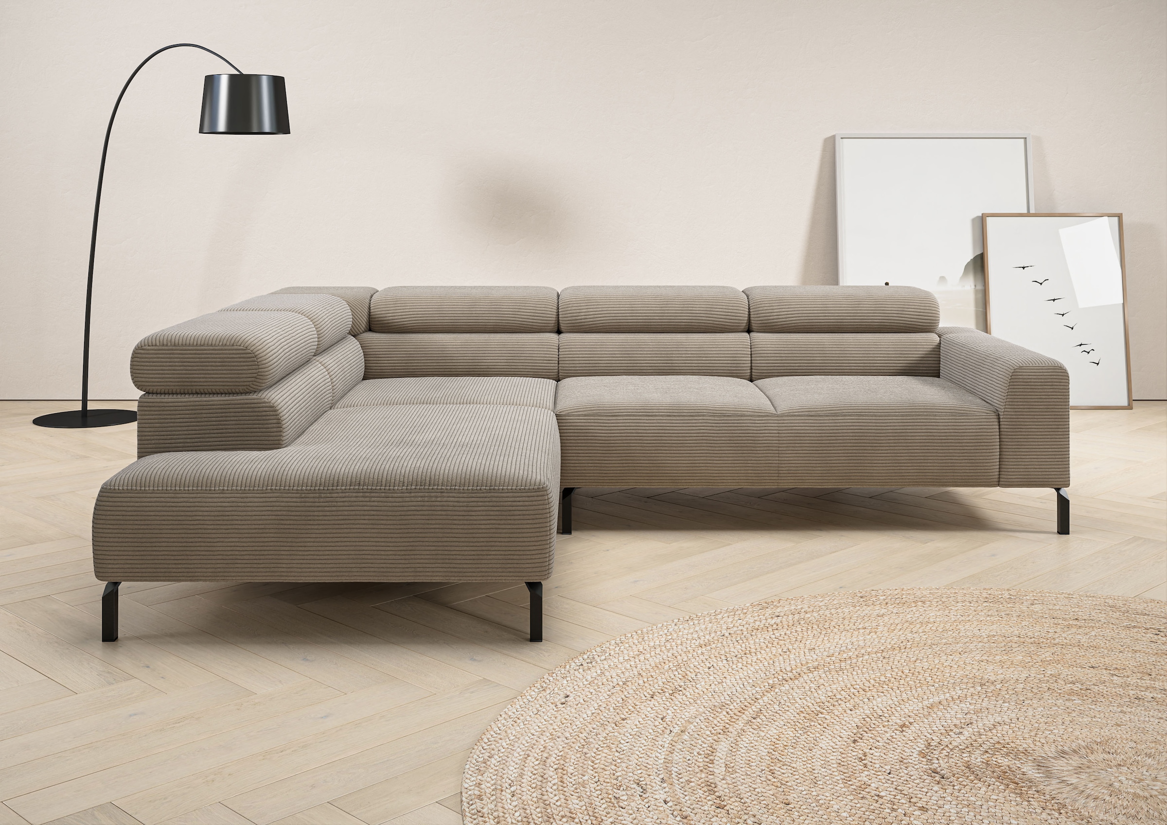 Places of Style Ecksofa "Antonelli, L-Form, inkl. Kopfteilverstellung, Brei günstig online kaufen