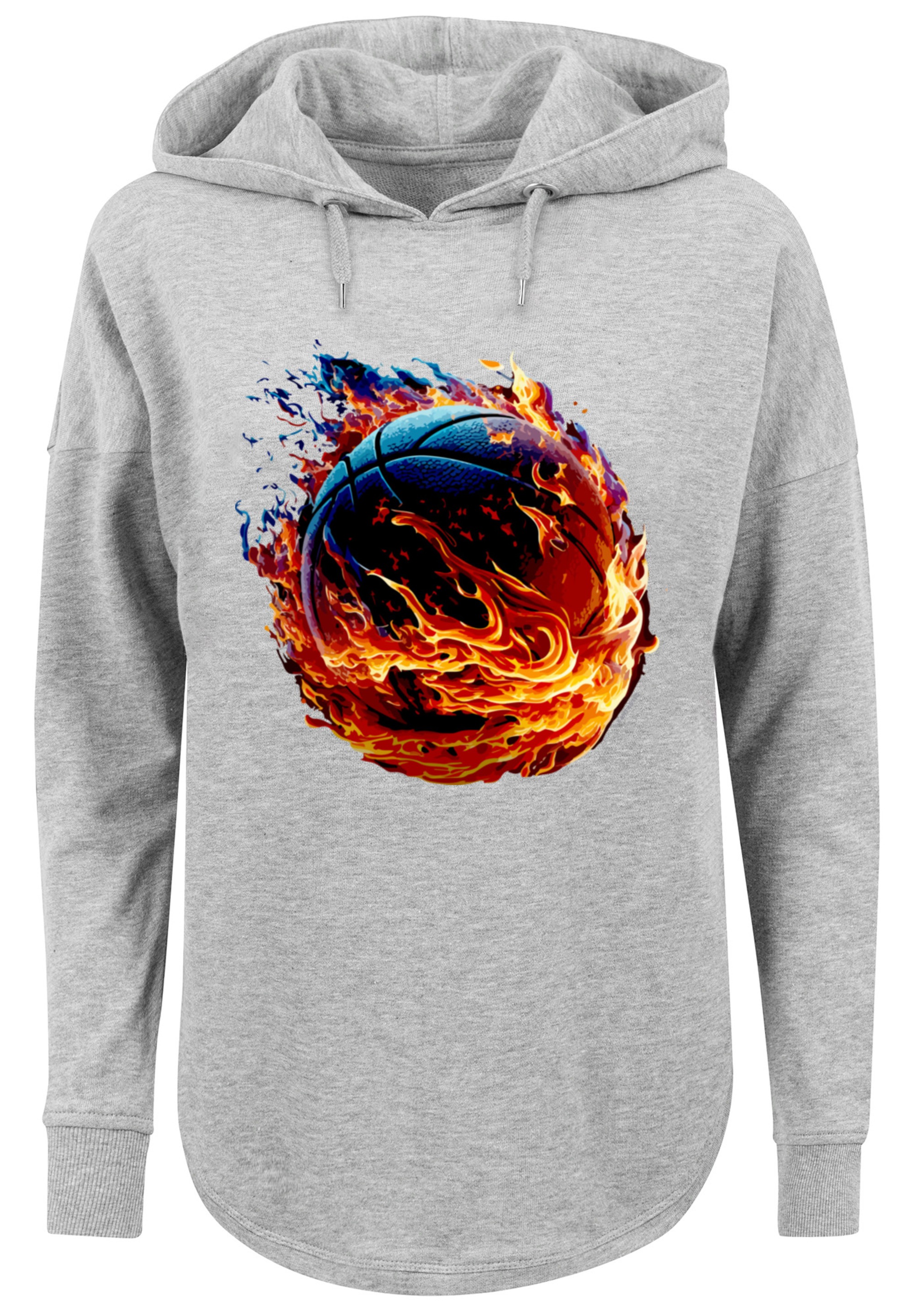 F4NT4STIC Kapuzenpullover »Basketball On Fire Sport OVERSIZE HOODIE« Print