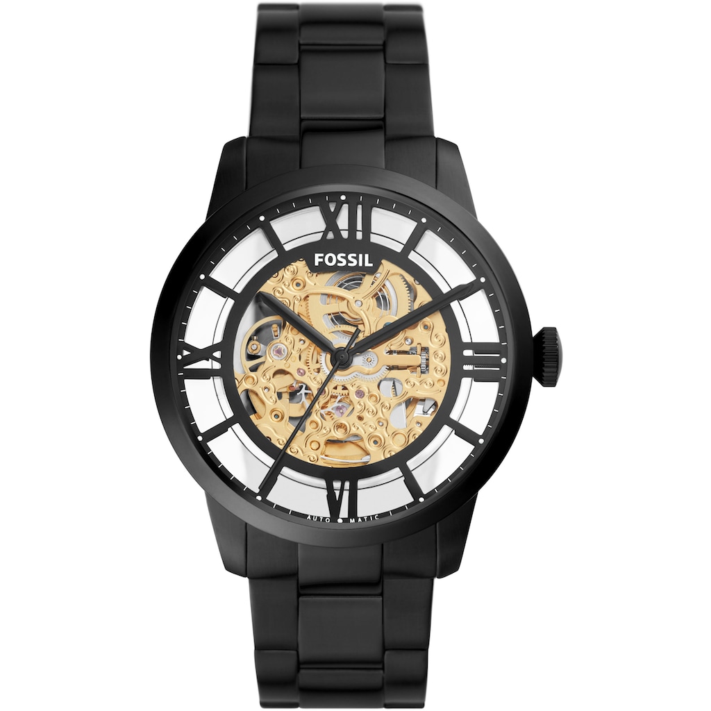 Fossil Automatikuhr »TOWNSMAN, ME3197«, Armbanduhr, Herrenuhr, mechanische Uhr