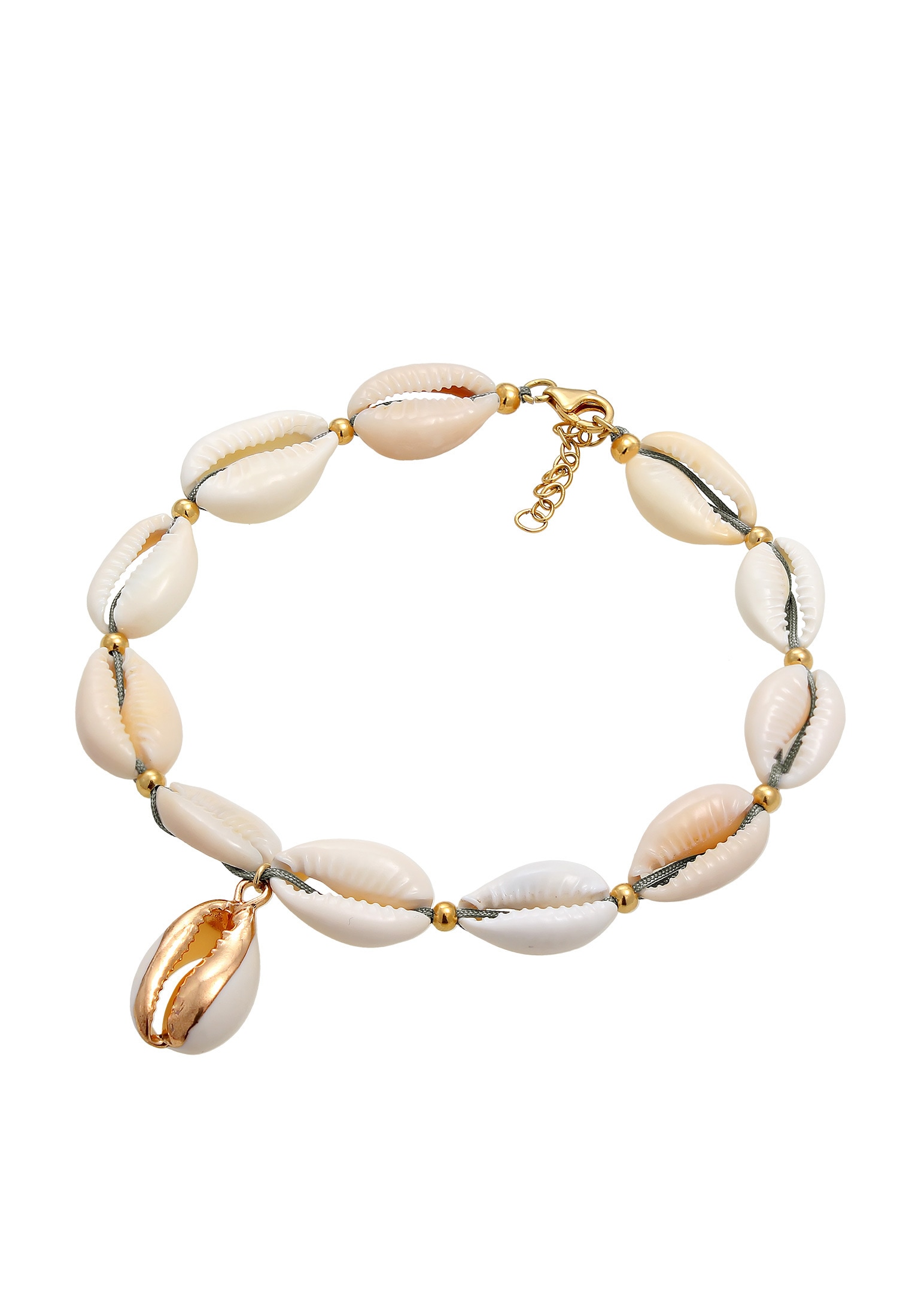 Elli Fußkette »Fußschmuck Fuskette Kauri Muschel Beach 925 Silber«