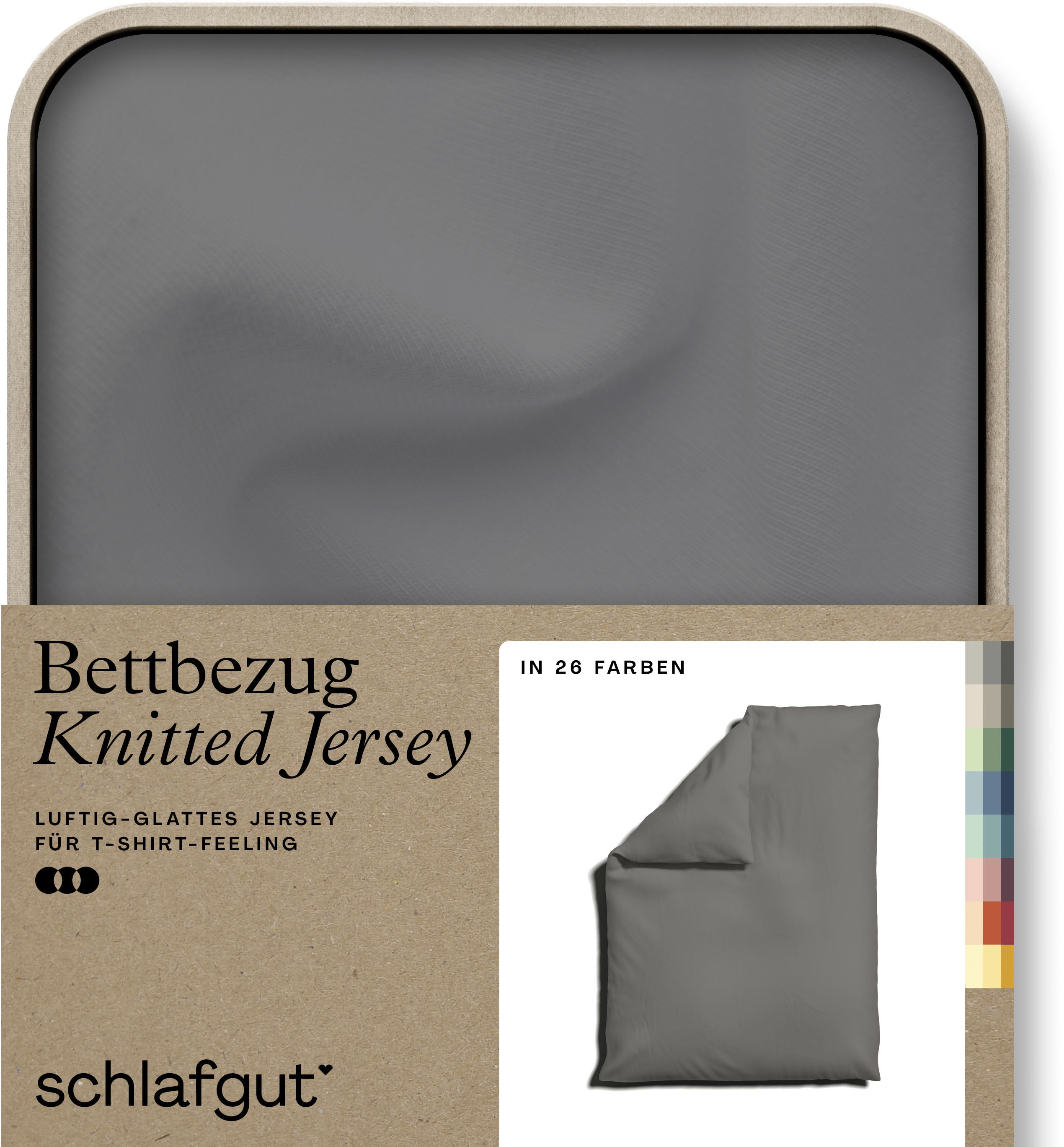 Schlafgut "Premium Bettbezug Knitted Jersey (1 St)" Ton-in-Ton Reißverschluss, Bio-Baumwolle mit Elasthan, Uni, OEKO Tex