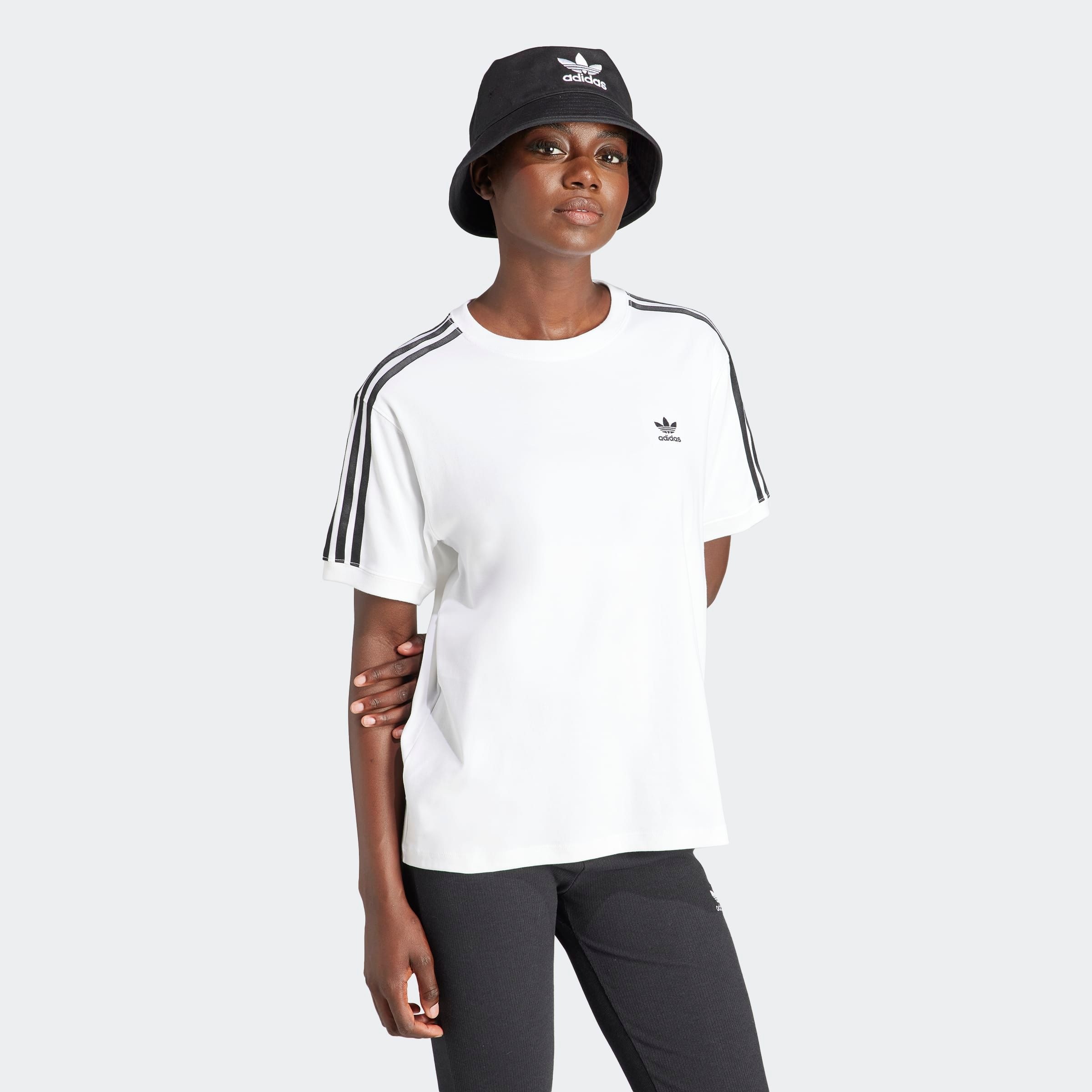 adidas Originals "3 STRIPE TEE" ohne Verschluss, mit Rippdetails, aus Baumw günstig online kaufen