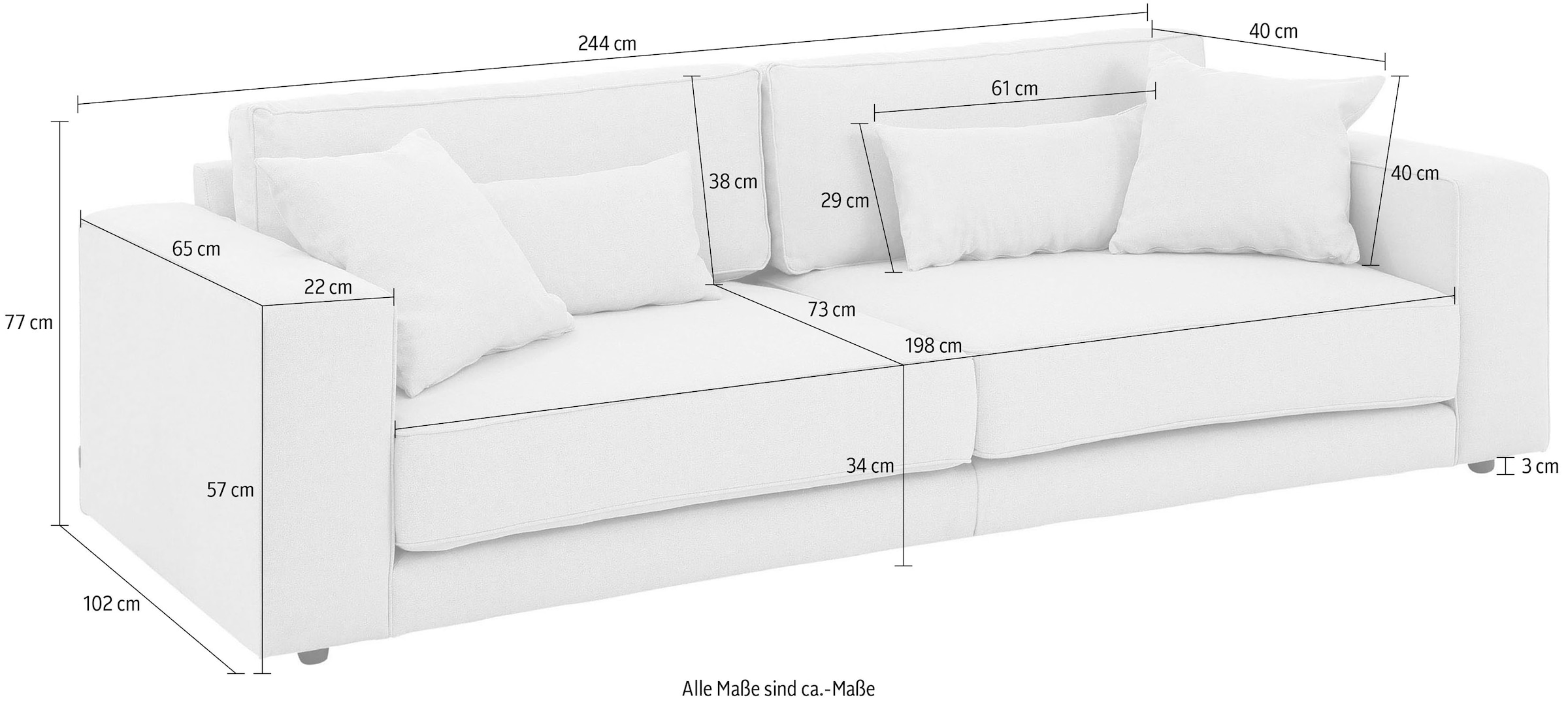 OTTO products 3-Sitzer »Grenette«, Modulsofa, im Baumwoll-/Leinenmix oder aus recycelten Stoffen