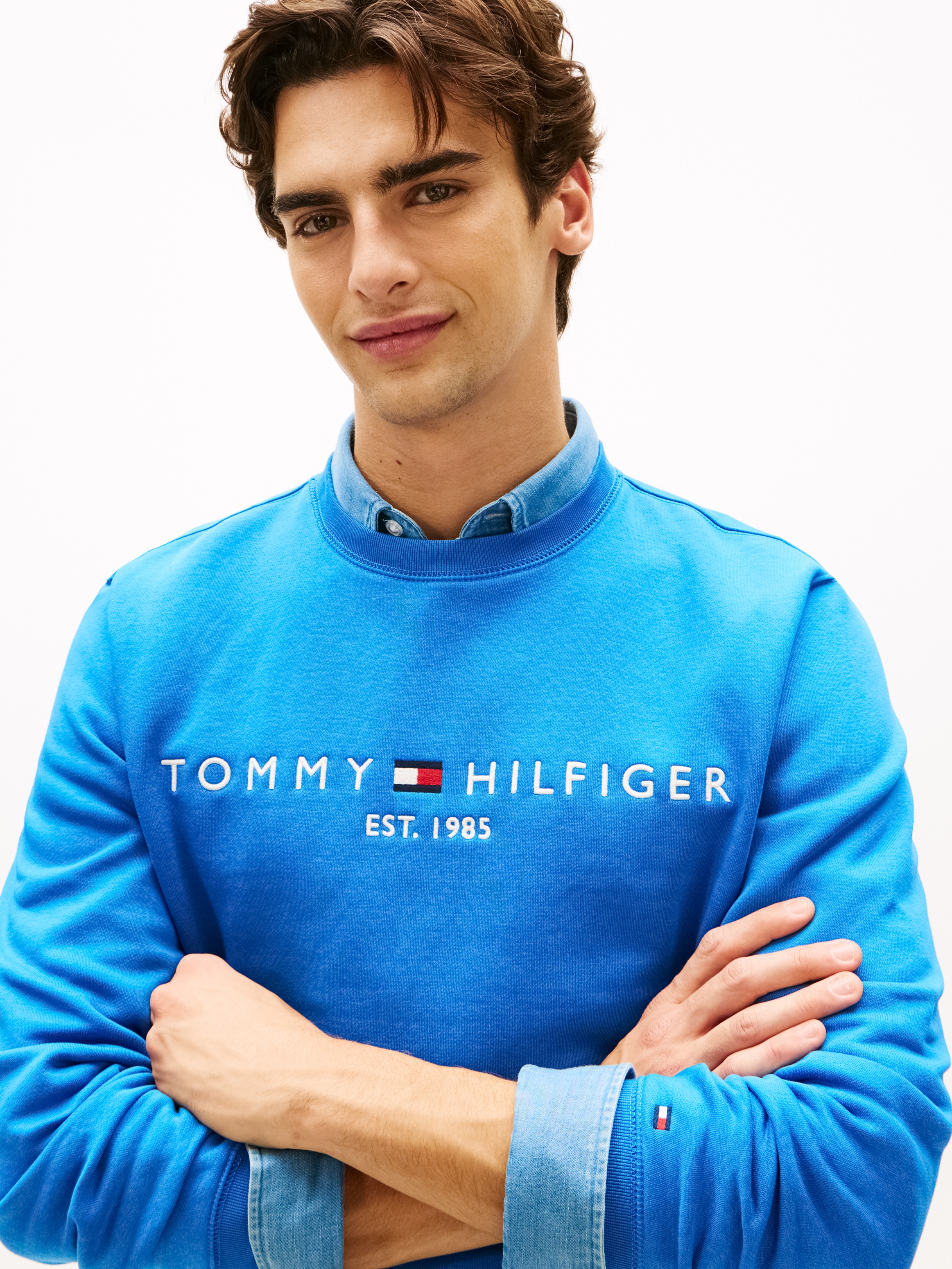 Tommy Hilfiger Sweatshirt "TOMMY LOGO", unifarben, casual, regular fit, Bau günstig online kaufen