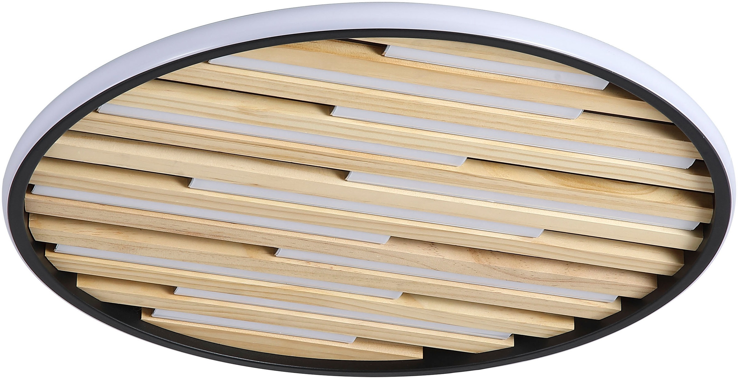 Searchlight LED Deckenleuchte »Equalise LED Deckenleuchte, Mattschwarz und Holz« LED-Modul 1 Stk.