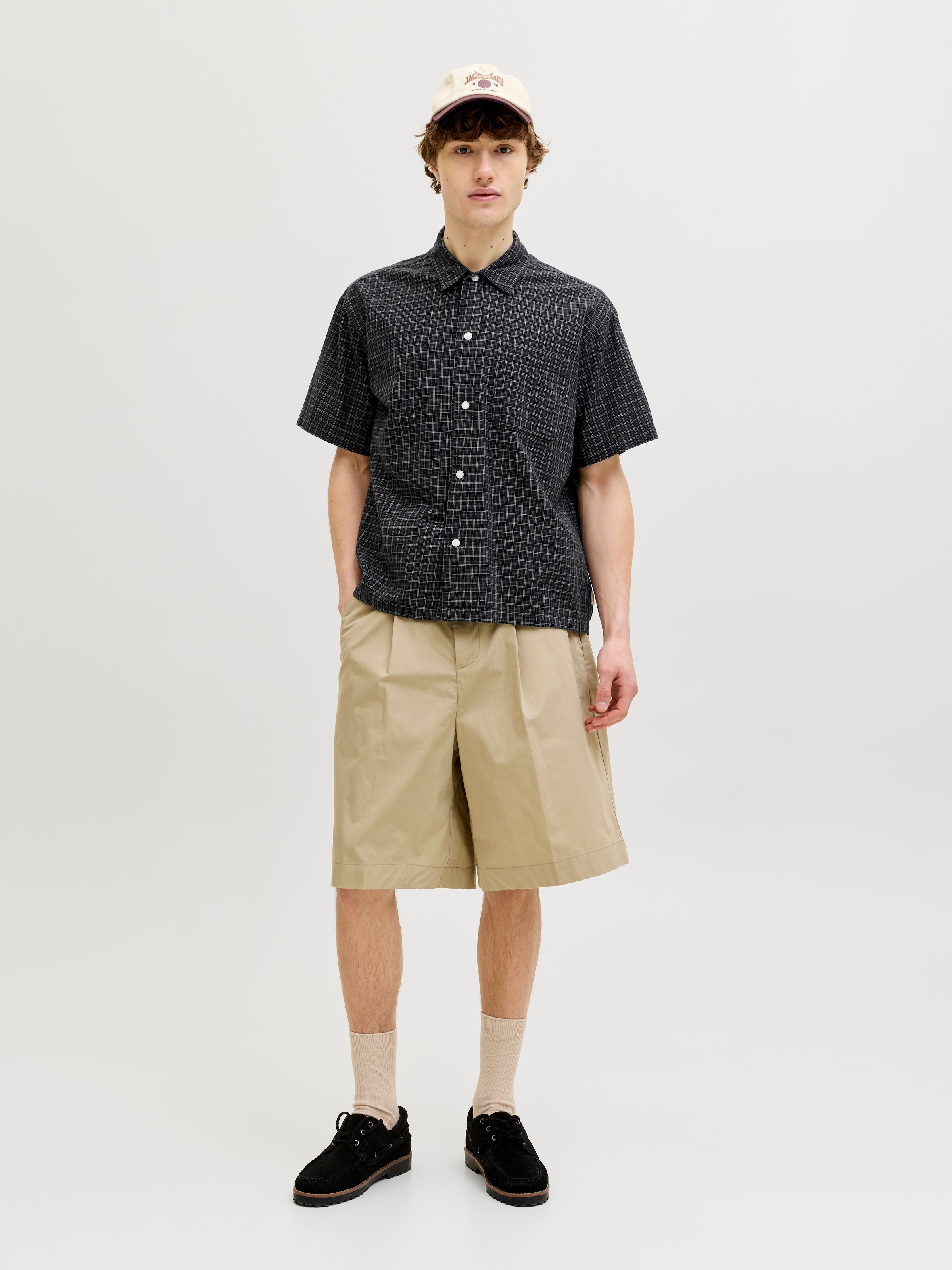 Jack & Jones Kurzarmhemd »JORRIVIERA LINEN BLEND SHIRT SS LN« Baumwollmischung, regular fit