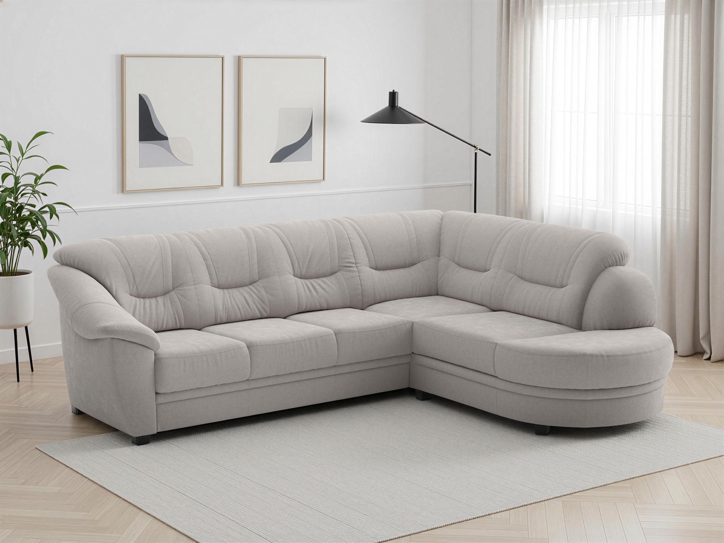 sit&more Ecksofa "Savona L-Form, B: 267 cm, Couch mit Federkern, Komfortsitzhöhe 46 cm" optional mit Schlaffunktion