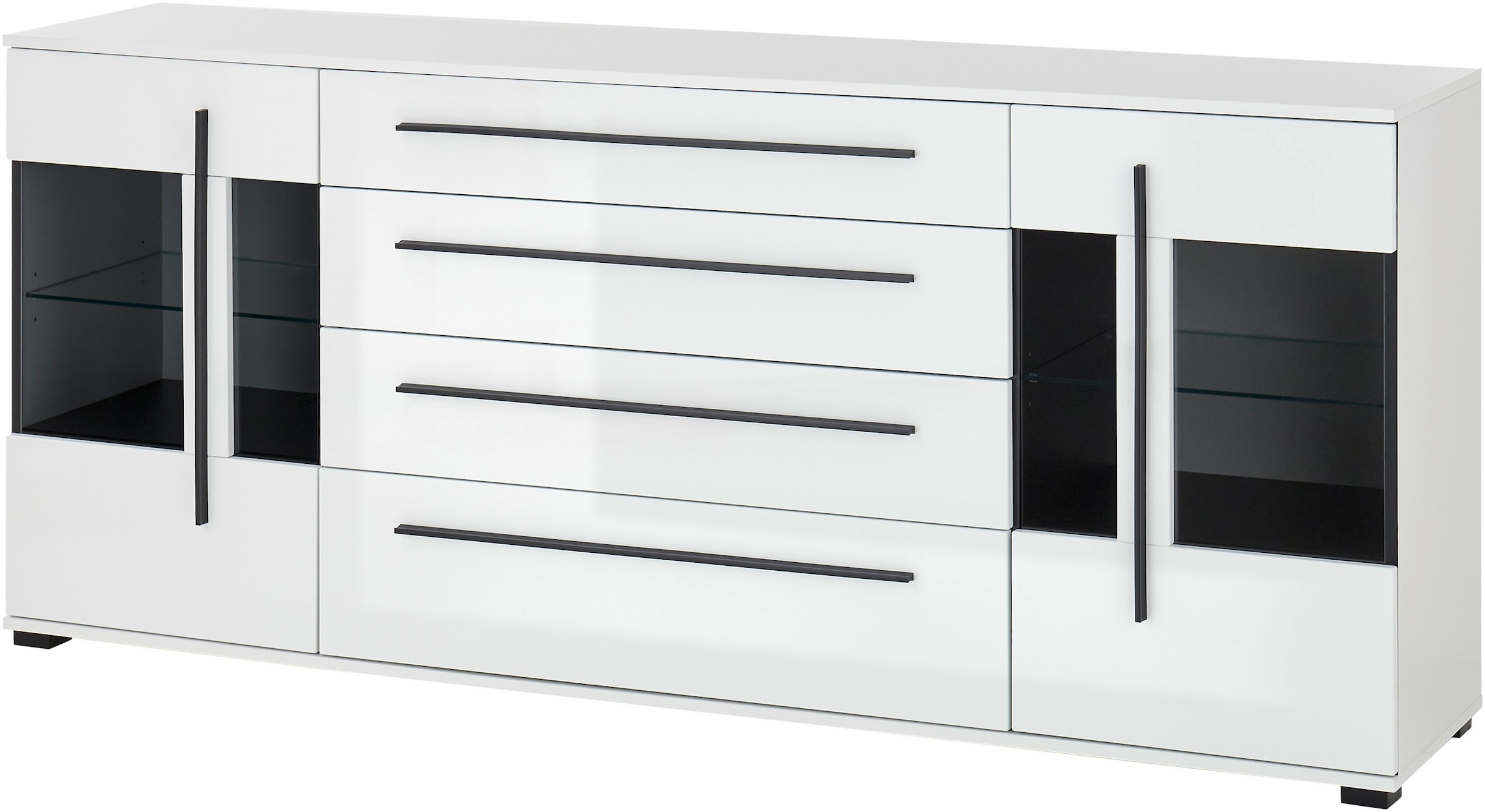 INOSIGN Sideboard »Cantara, moderner Schrank, Kommode in Eiche Evoke oder weiß«, schwarze Stangengriffe, ausreichend Stauraum, vielseitig einsetzbar