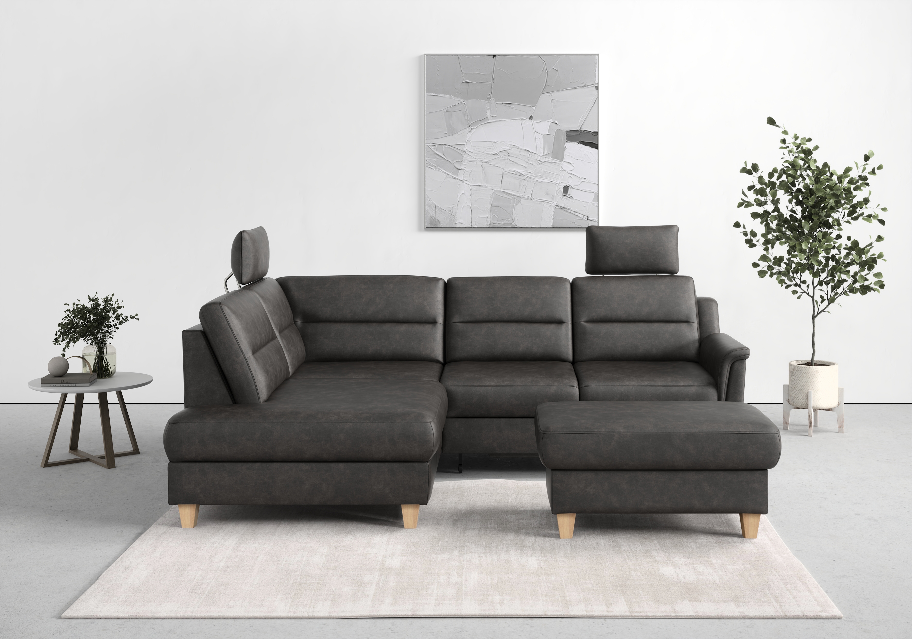 sit&more Ecksofa "Farö L-Form" inklusive Federkern, wahlweise mit Schlaffunktion und Bettkasten