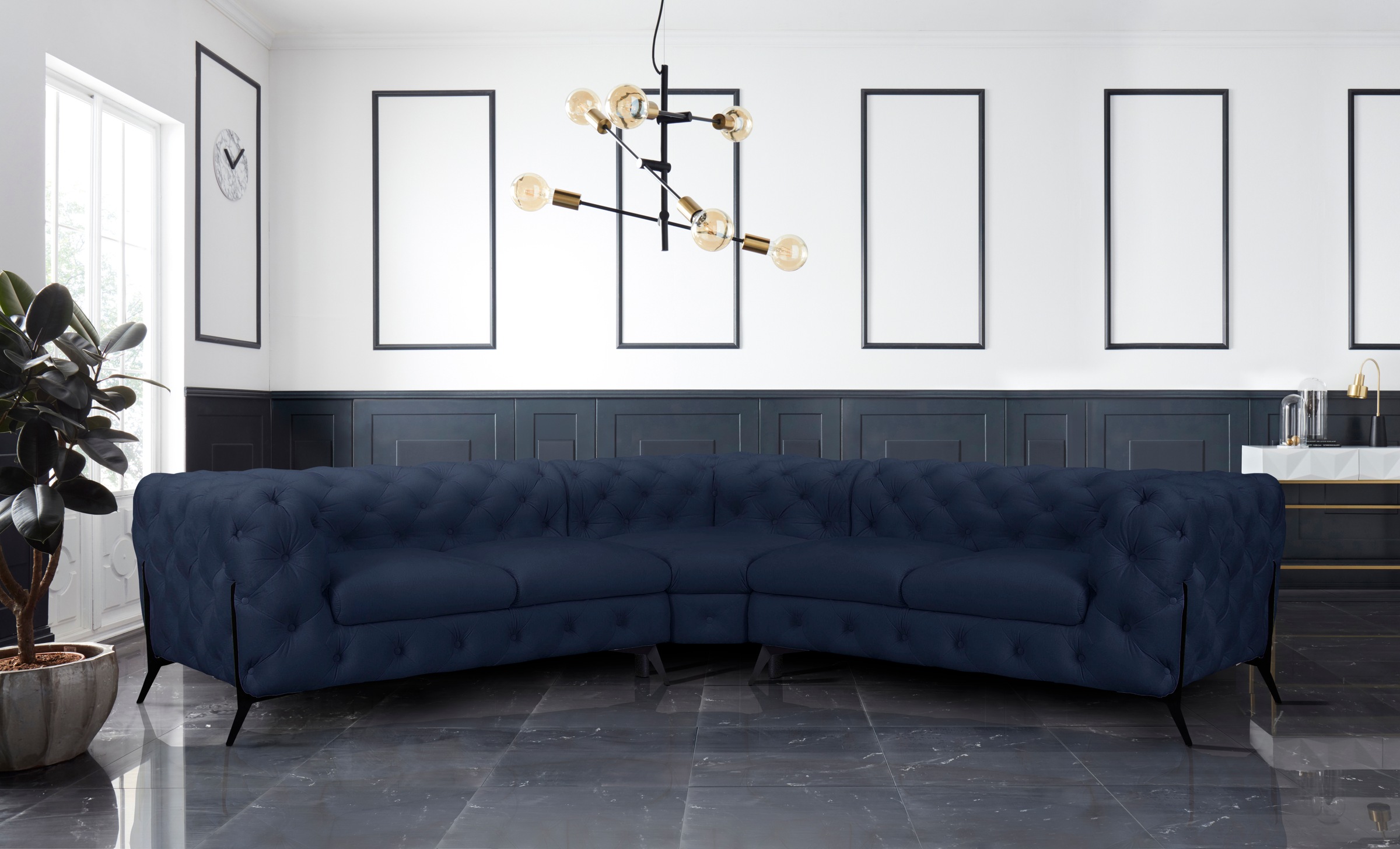 Home affaire Chesterfield-Sofa "Amaury L-Form" Chesterfield-Optik, Breite/T günstig online kaufen