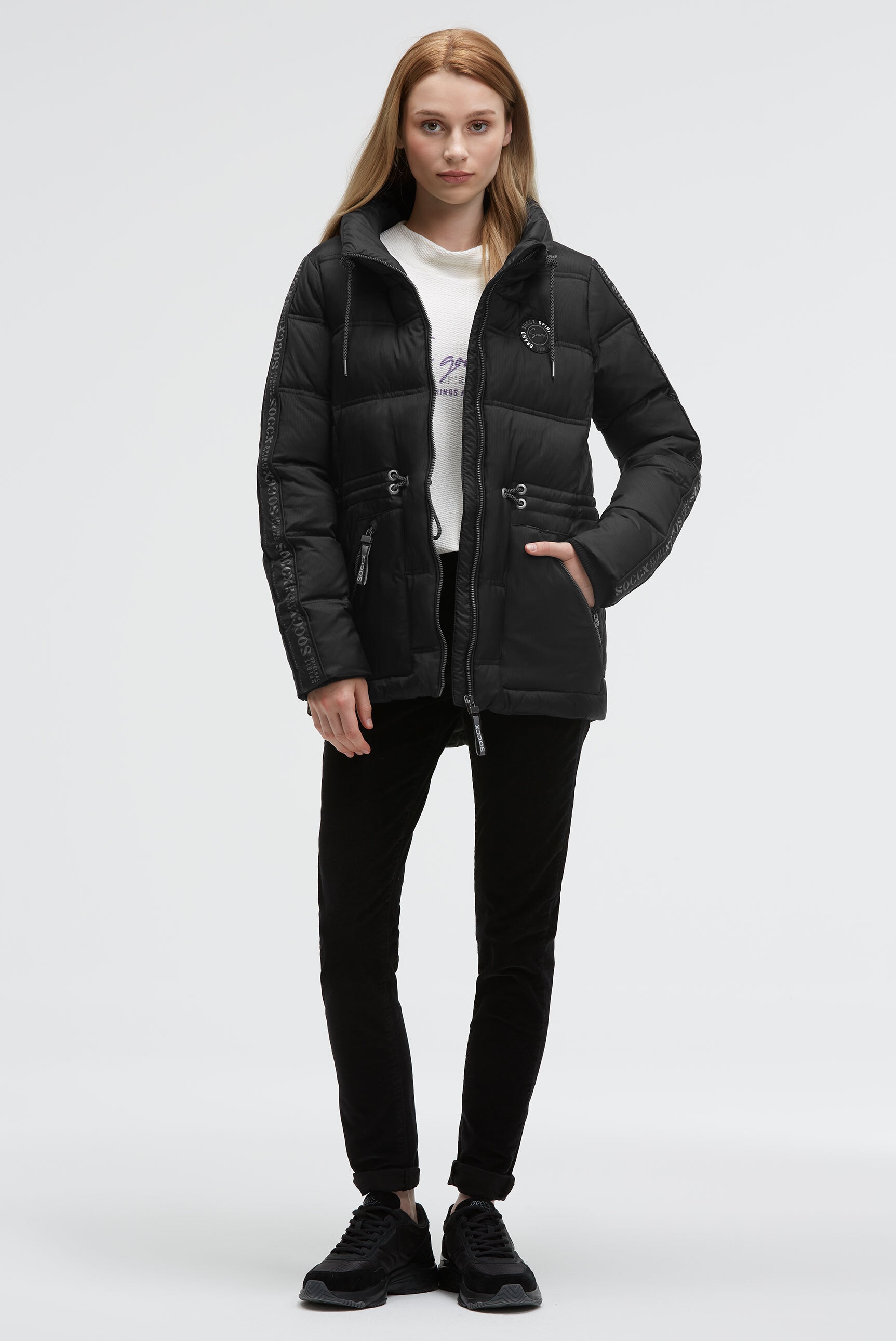 SOCCX Winterjacke, mit Kapuze, mit integrierter Kapuze