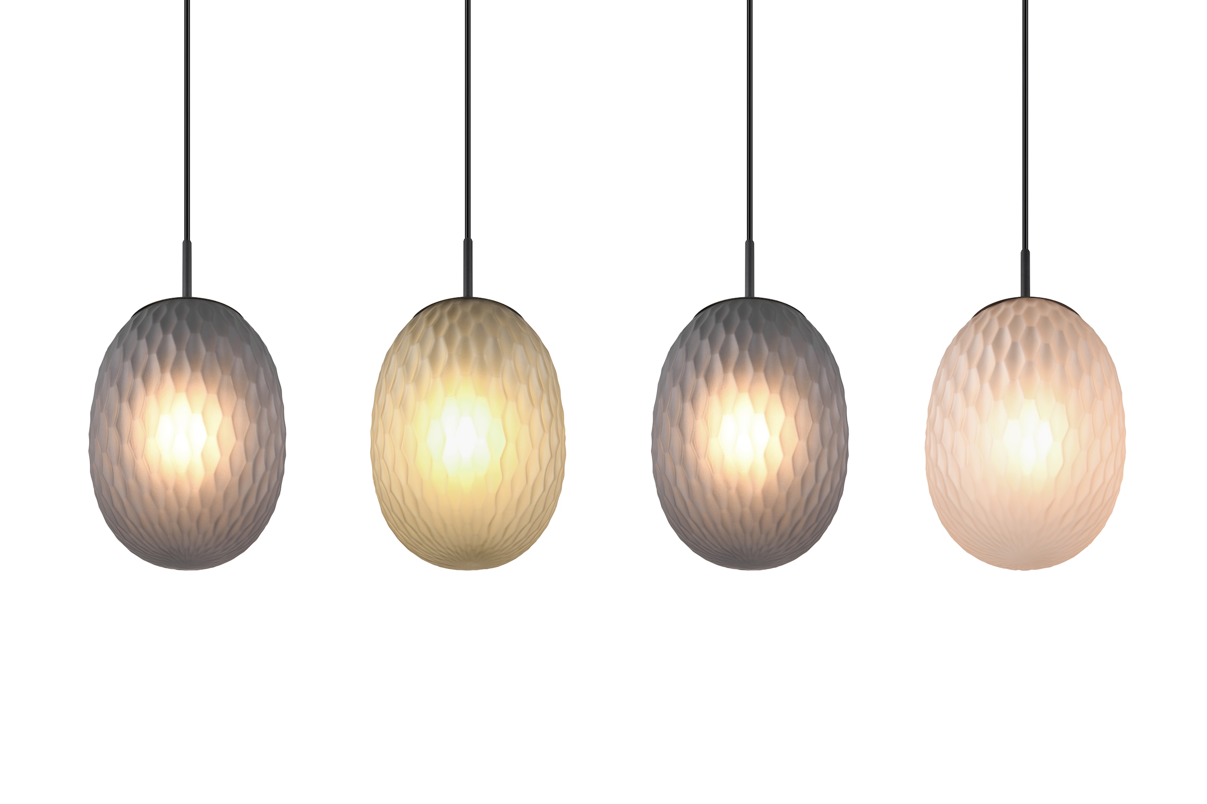 TRIO Leuchten Pendelleuchte »FACETTE, Hängeleuchte mit facettiertem Glasschirm in rauchgrau Ø 18cm« E27 1 Stk. warmweiß - kaltweiß exkl. Leuchtmittel E27 max 25W, Höhe einstellbar max 150cm