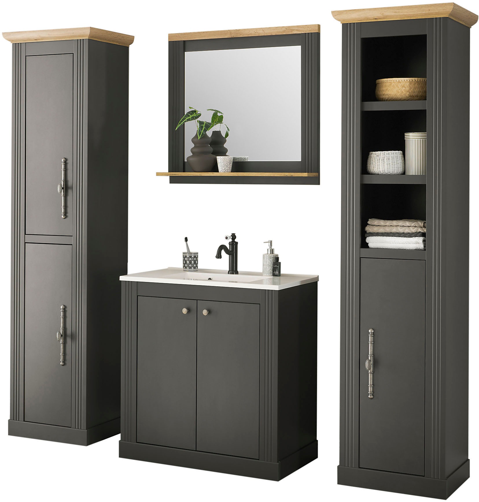 OTTO home Badmöbel-Set "WESTMINSTER, Bad im Landhausstil, 4-teiliges Badezi günstig online kaufen