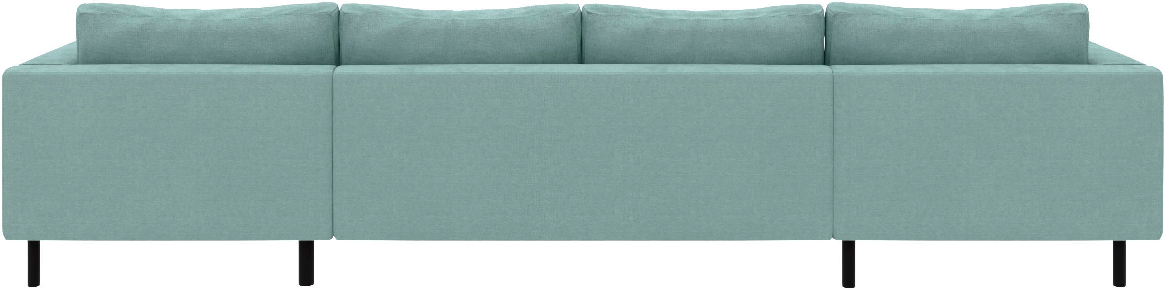 TRENDMANUFAKTUR Wohnlandschaft »Amazing II, wahlw. mit Schlaffunktion & Bettkasten, Fuß schwarz« Sofa in U-Form, in Cord, Struktur LEO o. Struktur LINO, Breite 305 cm