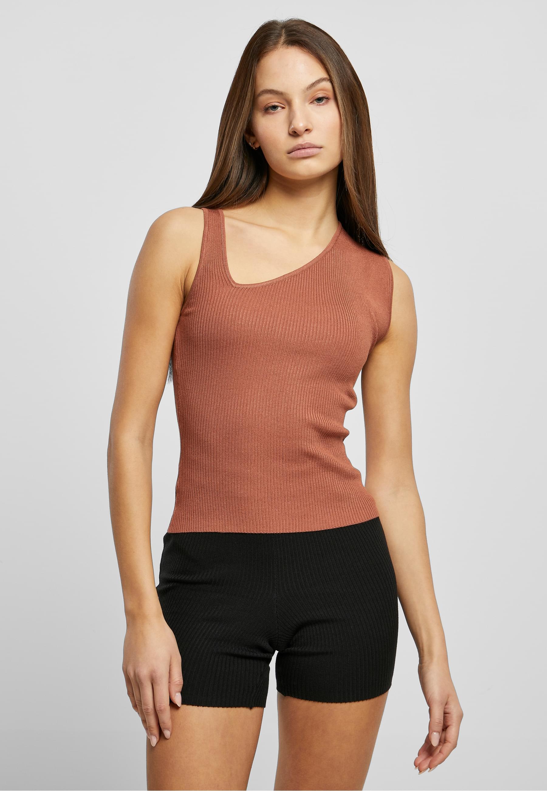 Thumbnail - URBAN CLASSICS T-Shirt "Urban Classics Damen Ladies Rib Knit Asymmetric Top" 1 Stk.