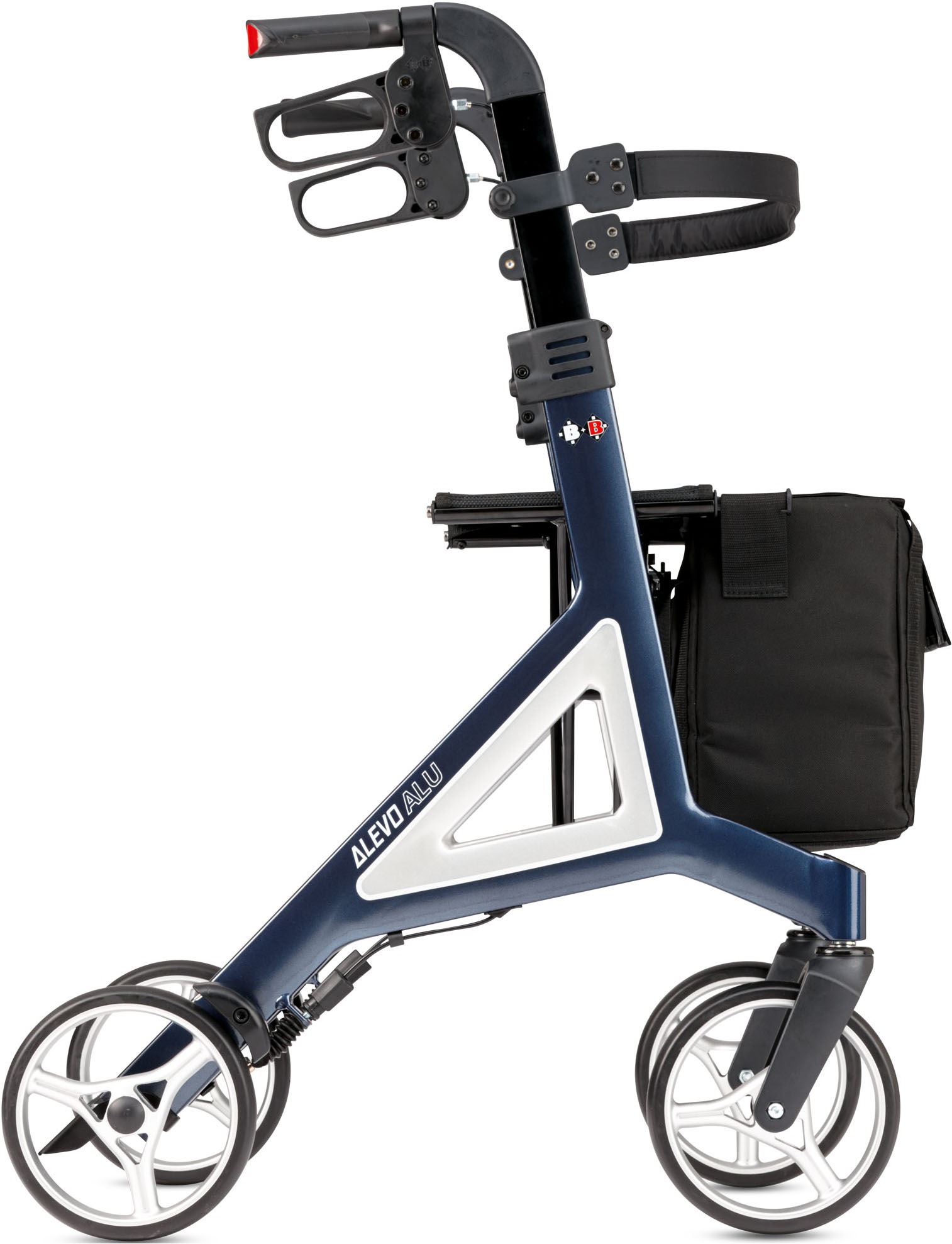 Bischoff & Bischoff Rollator »Alevo Alu Rollator«, faltbar - für drinnen und draußen, mit stabilem Sitz, Sitzhöhe 58,5 cm