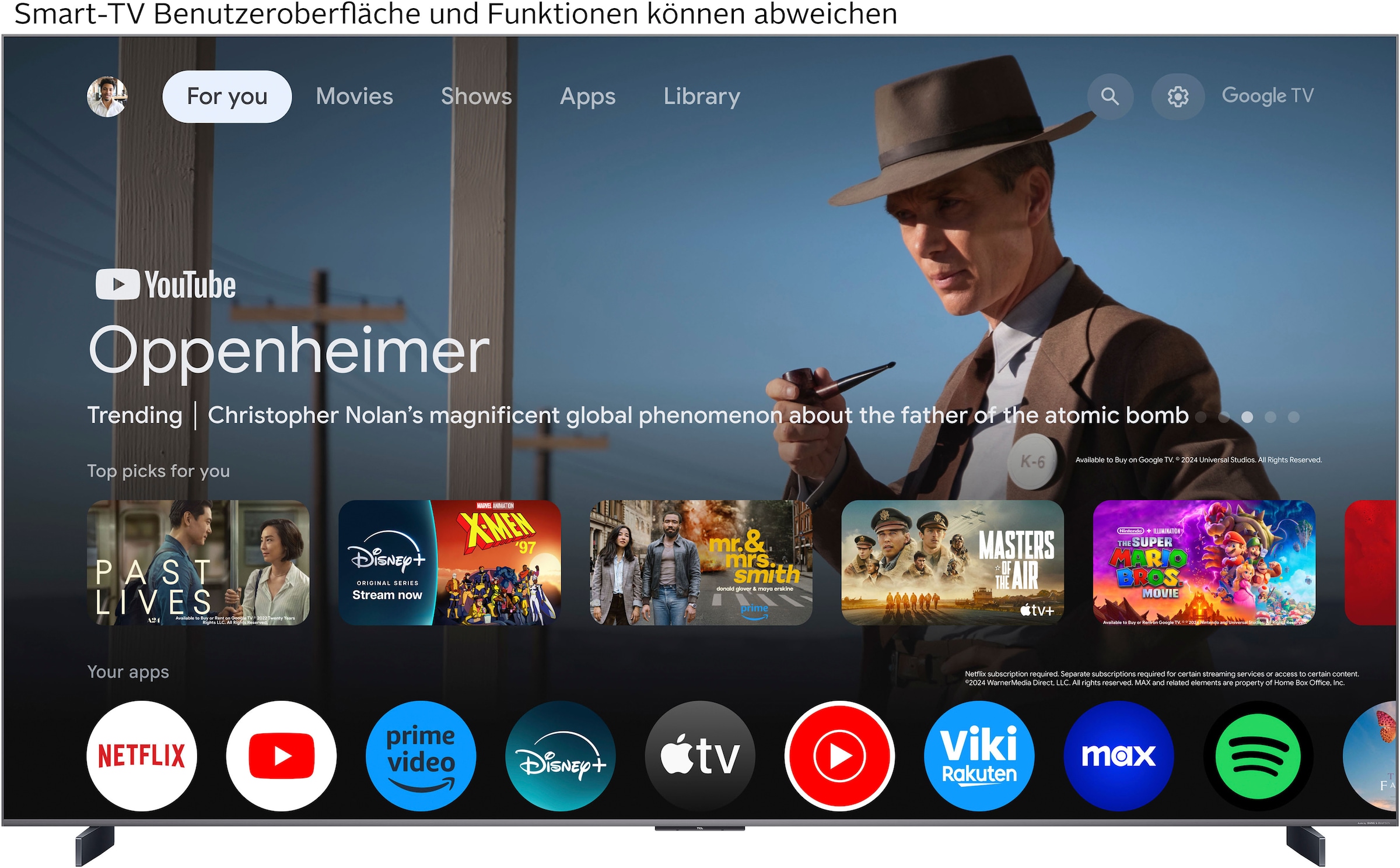 TCL QLED Mini LED-Fernseher »98Q8CX7«, 4K Ultra HD, Google TV-Smart-TV, Audio von Bang & Olufsen, Smart TV, Apple TV, 144Hz, 4K HDR, Multi-HDR
