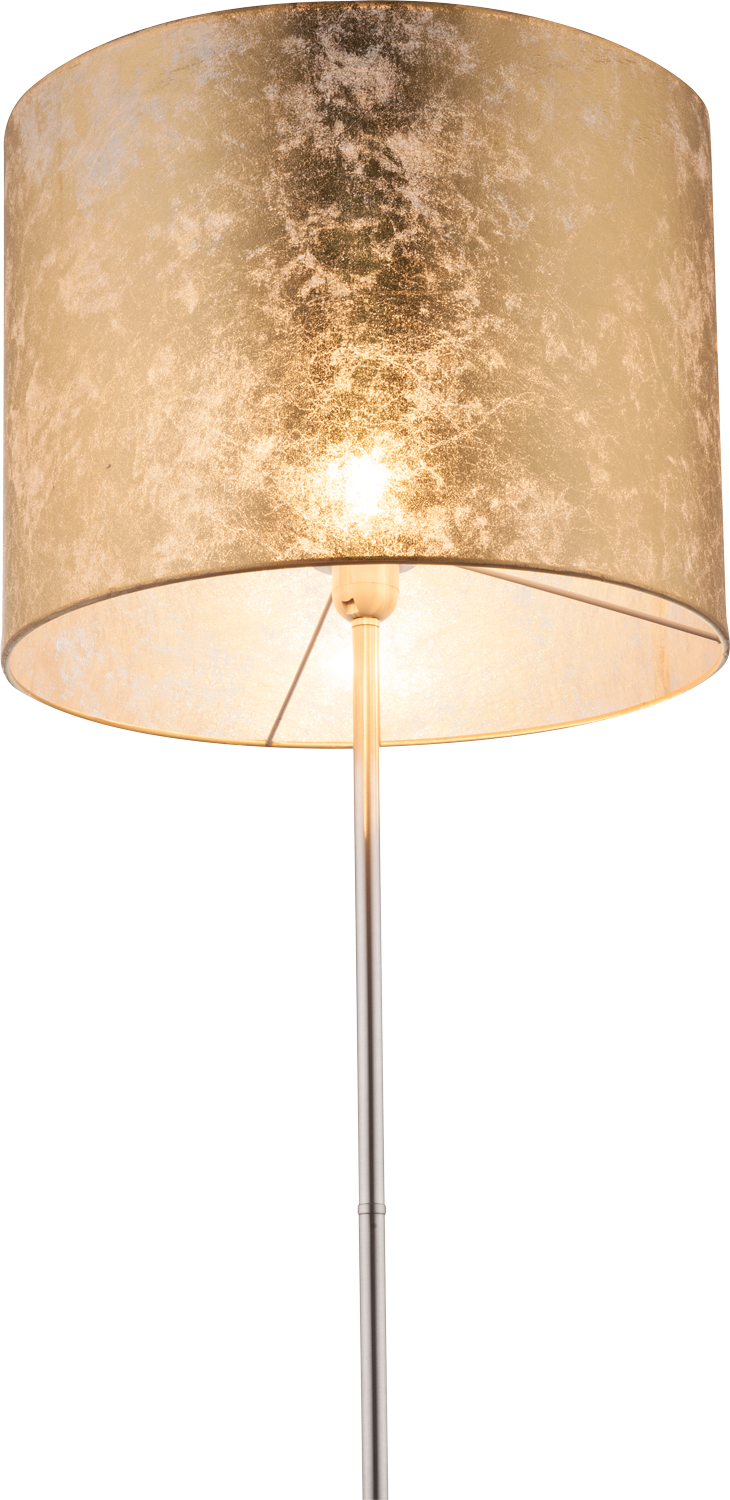 GLOBO LIGHTING Stehlampe »AMY« E27 1 Stk. Stehleuchte Nickel matt, Textil gold, Fußschalter, E27