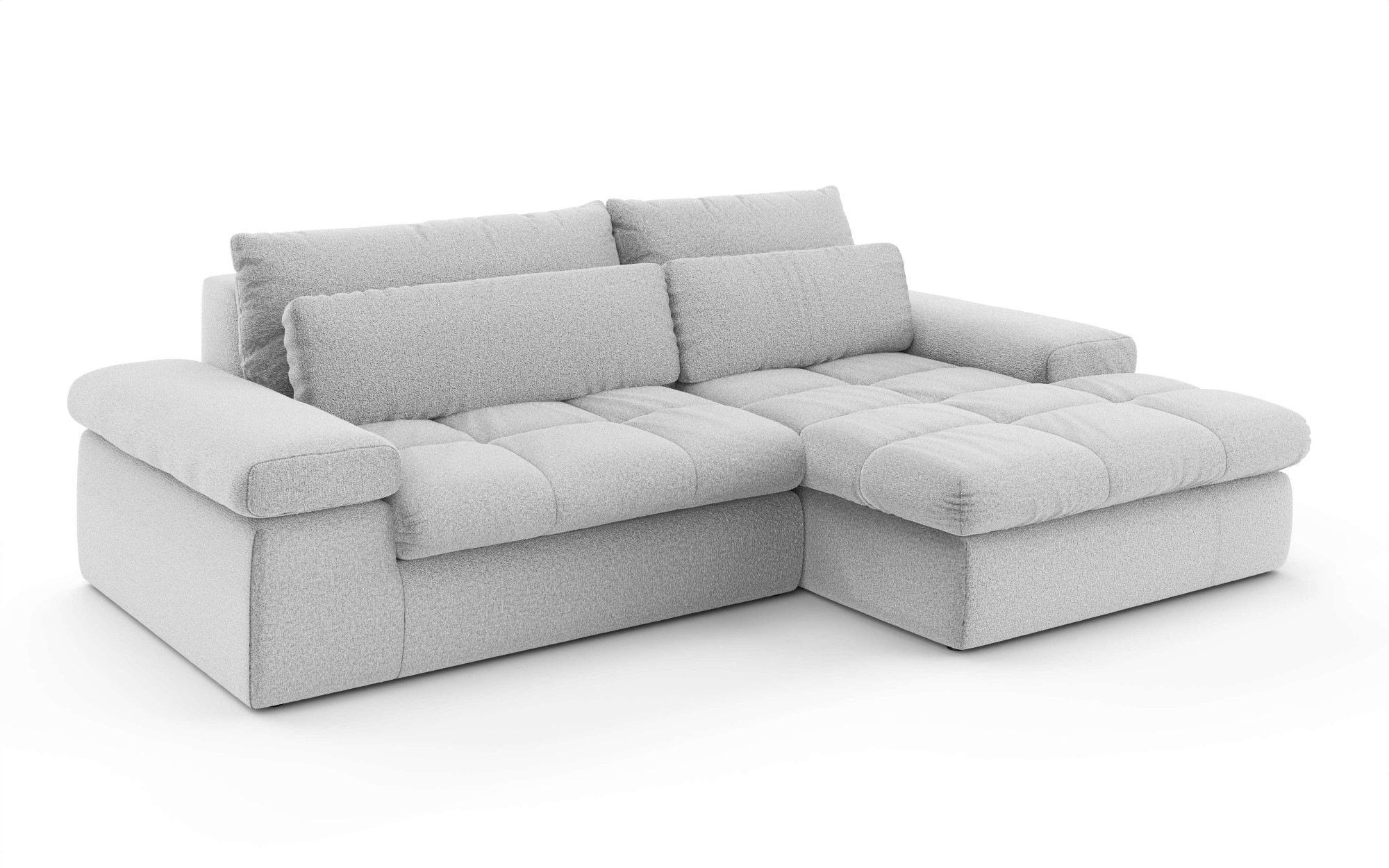 Home affaire Ecksofa »ALVERIE mit Recamiere, moderne Steppung, Maße: B/T/H 274/203/106 cm«, L-Form mit Wellenunterfederung, mit 4 Rückenkissen, pflegeleicht Stoff
