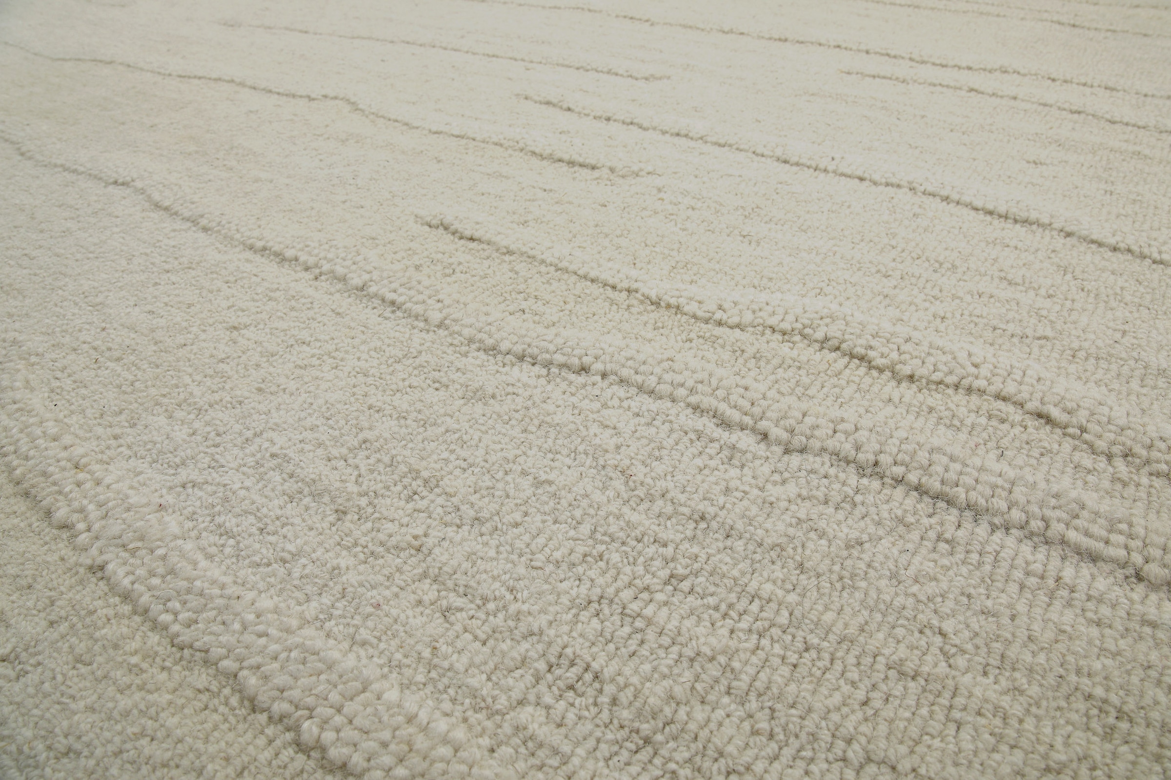 Wecon home Wollteppich »Hamptons TWENTY«, rund, 15 mm Höhe, Schurwolle, Kurzflor, Wohn- & Schlafzimmer, elegant, Streifen-Muster