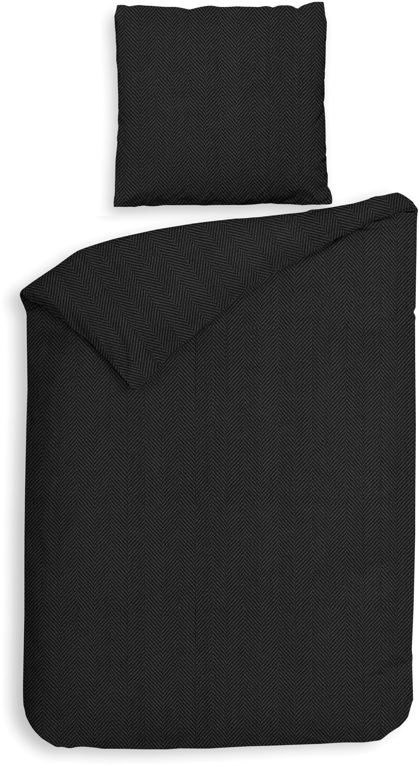 Heckett & Lane Bettwäsche "Spina" 2 Stk. Fischgrät Muster, 100% Baumwolle a günstig online kaufen