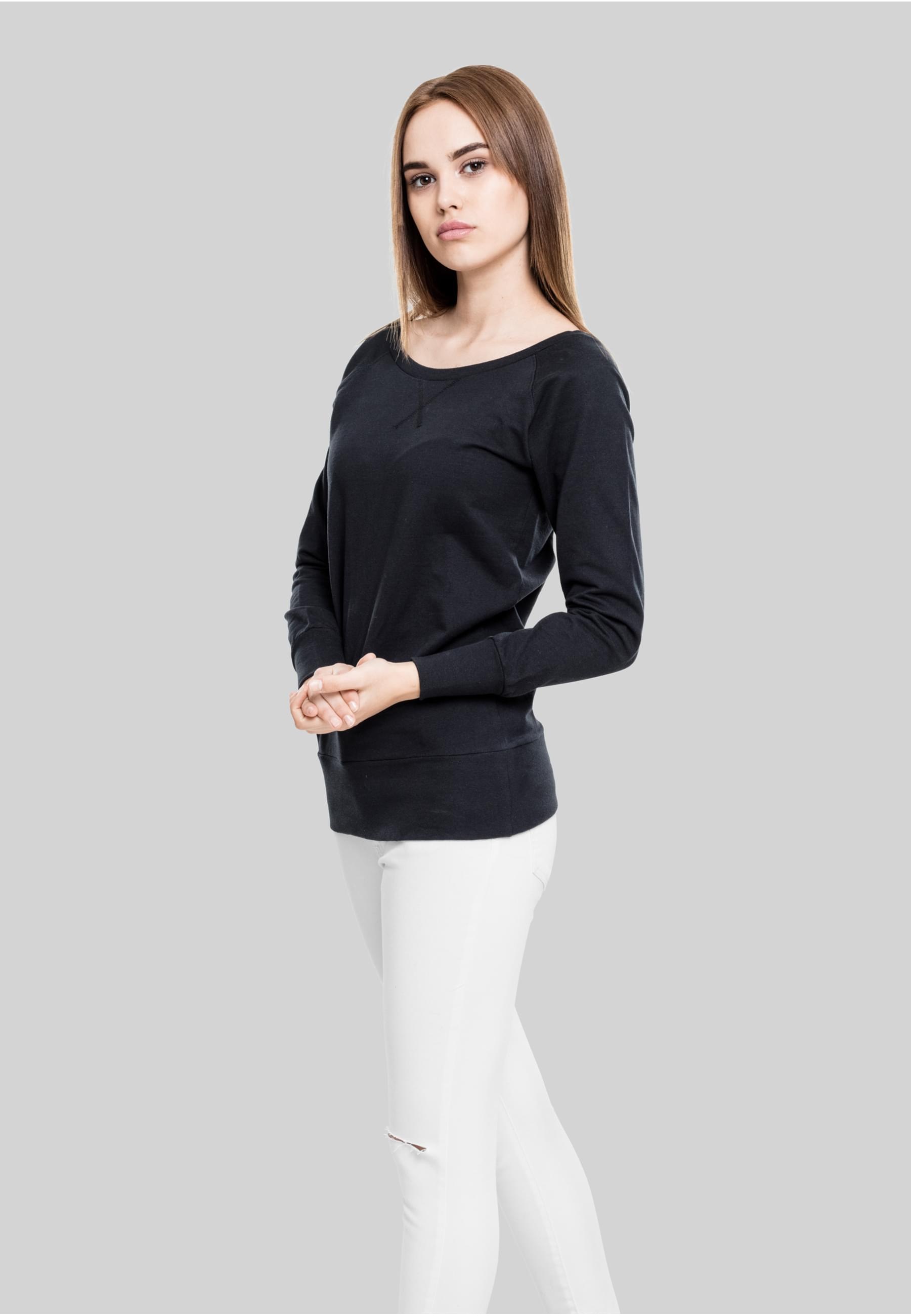 URBAN CLASSICS Sweatshirt »Urban Classics Damen Ladies Wideneck Crewneck«, (1 tlg.)