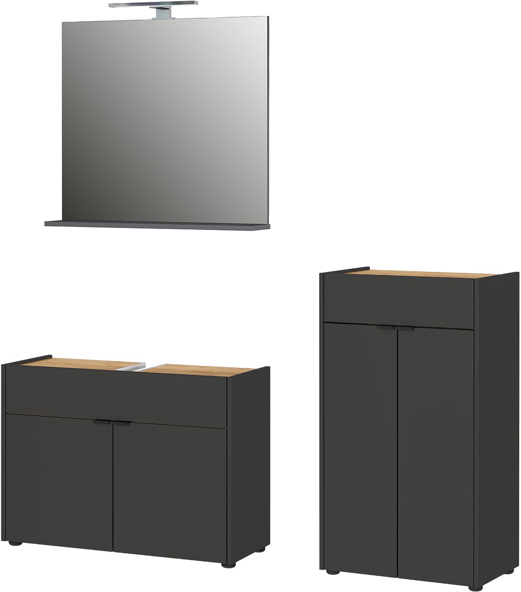 GERMANIA Badmöbel-Set "Ameca" 3 Stk. tlg. Badezimmer-Set bestehend aus Wasc günstig online kaufen