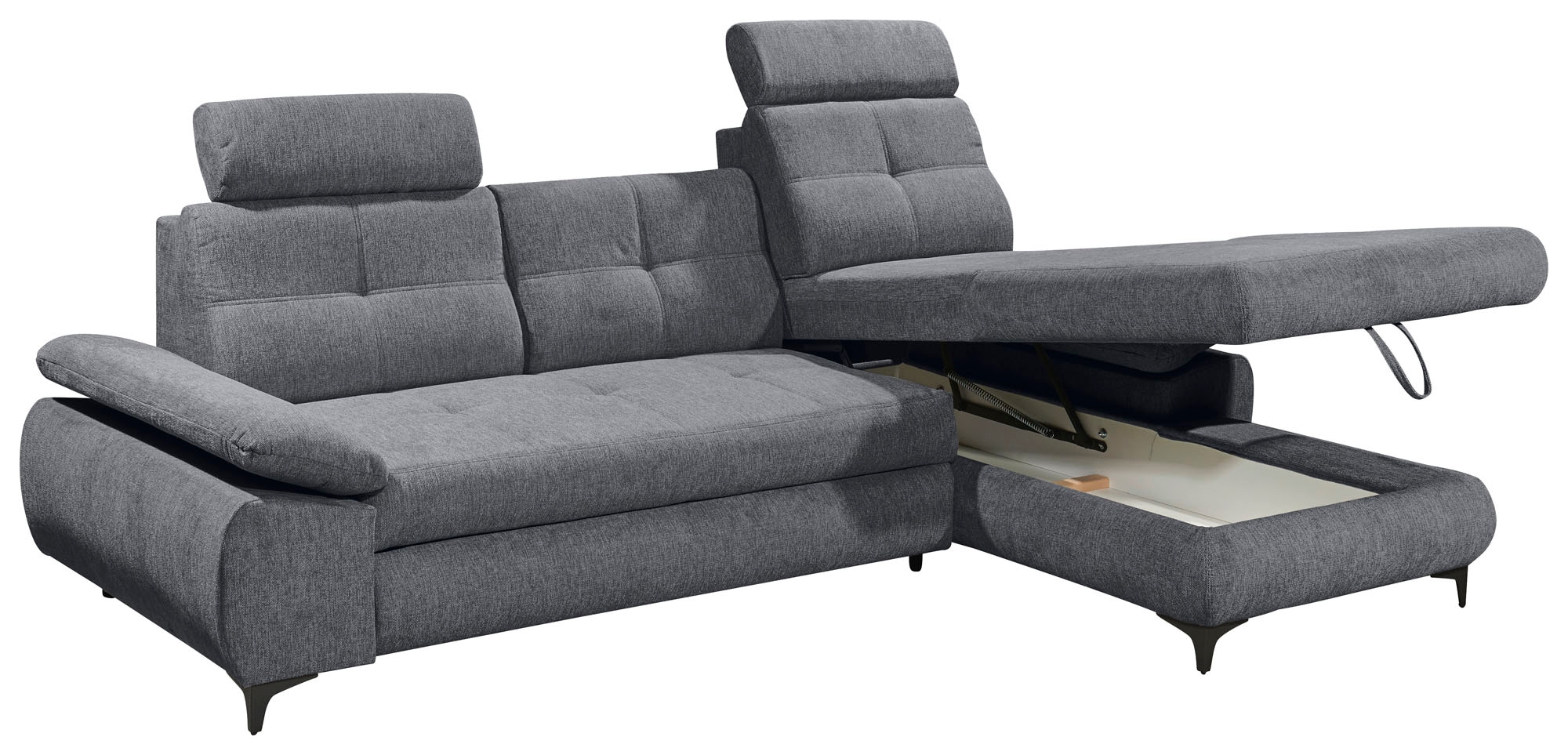 ED EXCITING DESIGN Ecksofa »Altona L-Form«, (2 St.), mit Bettfunktion, Bettkasten, Armteilverstellung & Kopfstützen